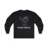 Black Long Sleeve Tee Pain Ninja Kick Woman