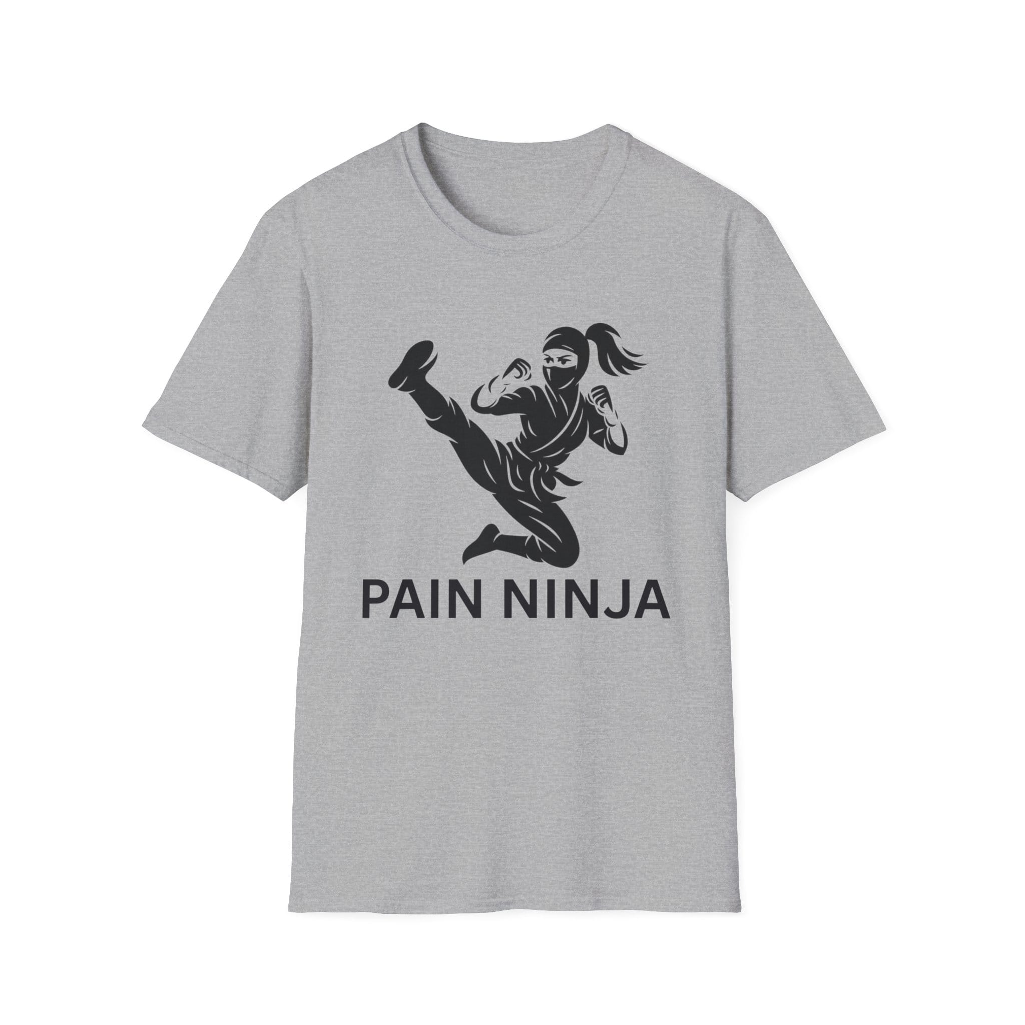 Sport Gray Short Sleeve Tee Pain Ninja Kick Woman