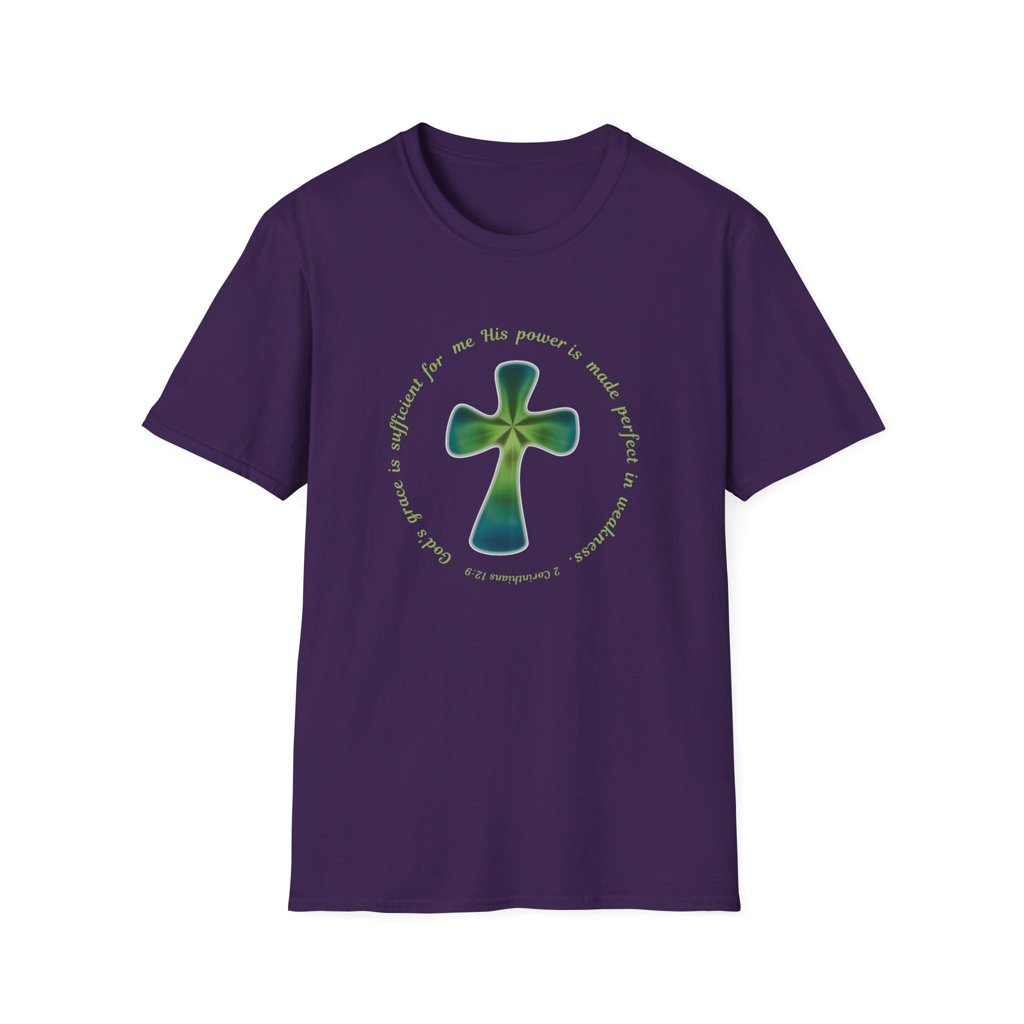 Purple Short Sleeve Tee Faith over Fatigue Cross
