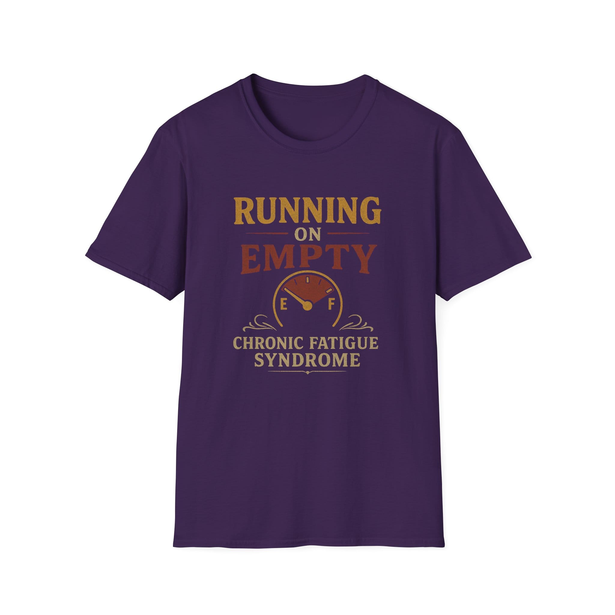 Purple Short Sleeve Tee Running on Empty Gauge