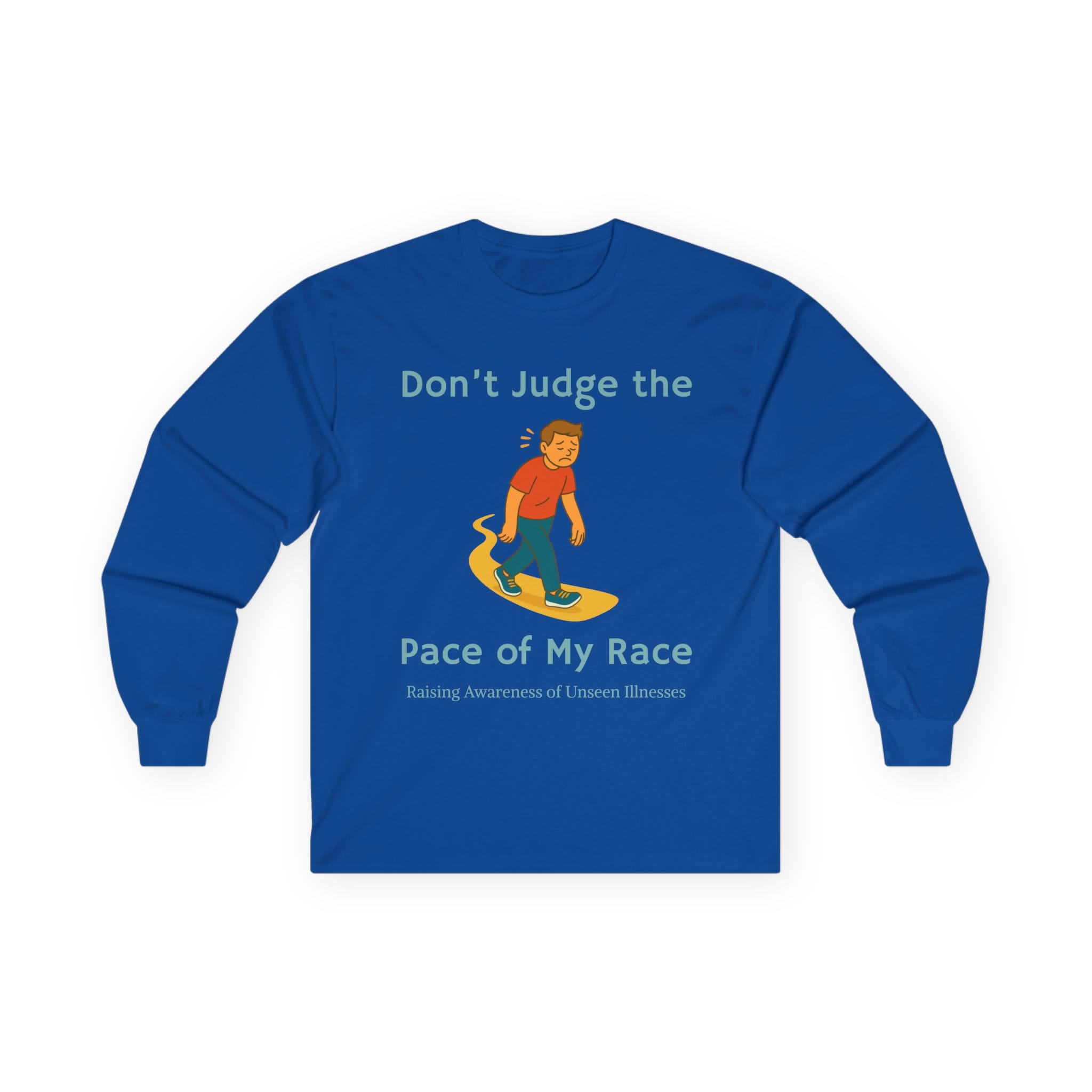 Royal Blue Long Sleeve Tee Pace of my Race Man