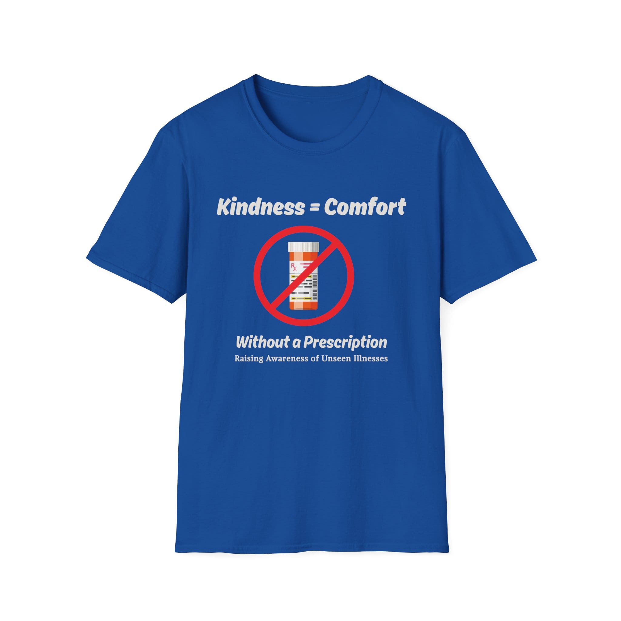 Royal Blue Short Sleeve Tee Kindness=Comfort No Pills