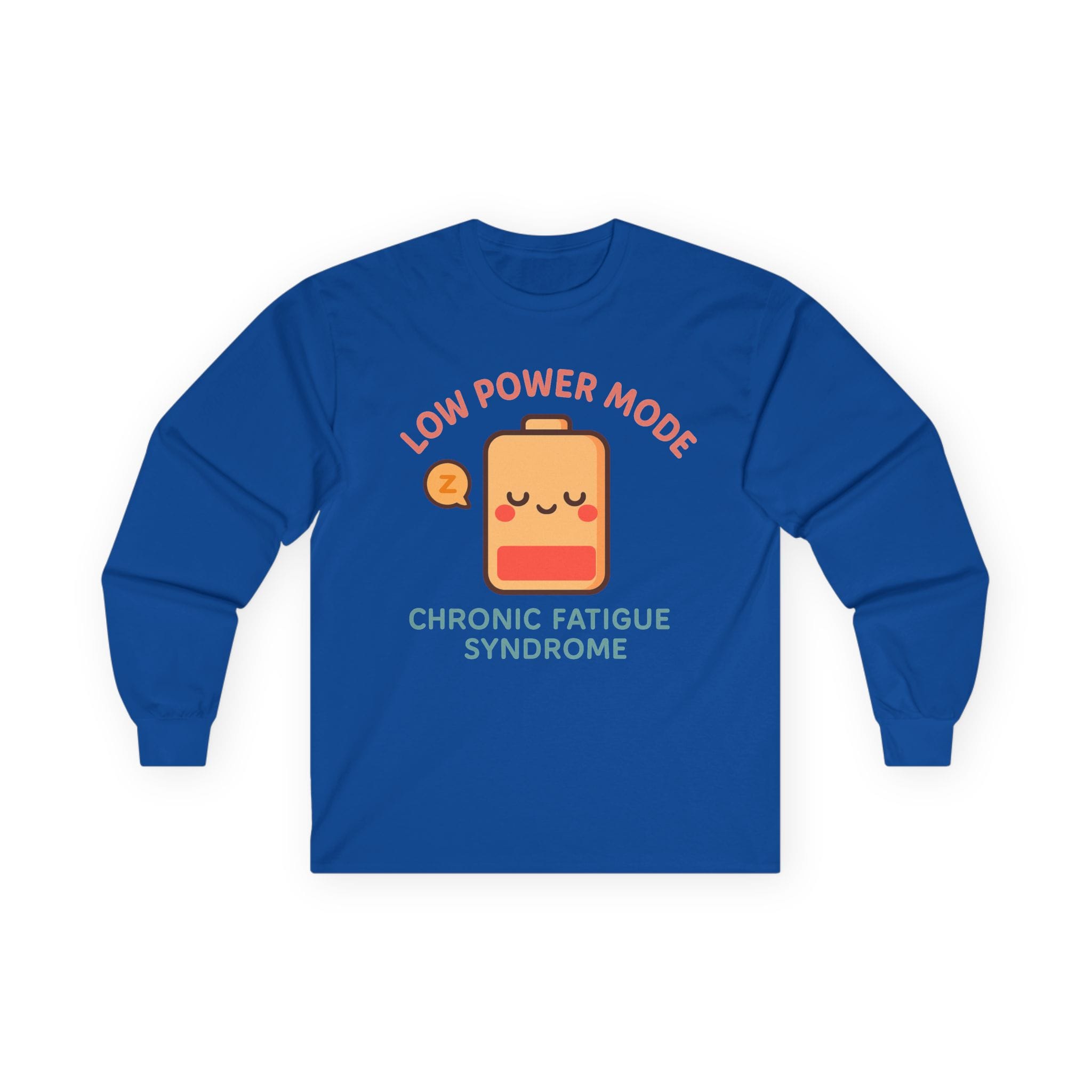 Royal Blue Long Sleeve Tee Low Power Mode Battery