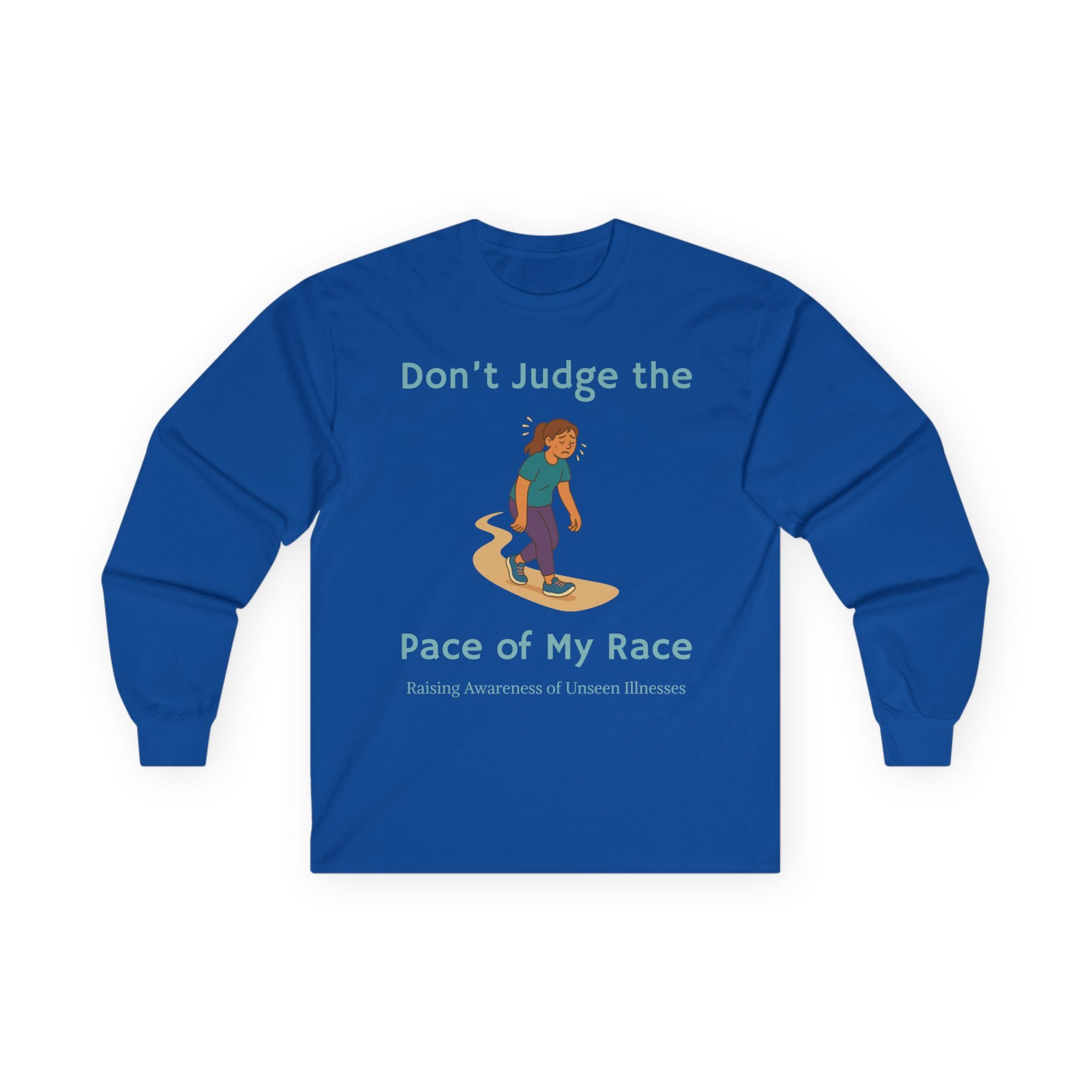 Royal Blue Long Sleeve Tee Pace of my Race