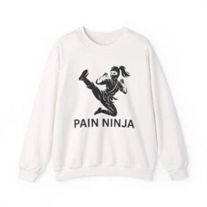 White Sweatshirt Pain Ninja Kick Woman