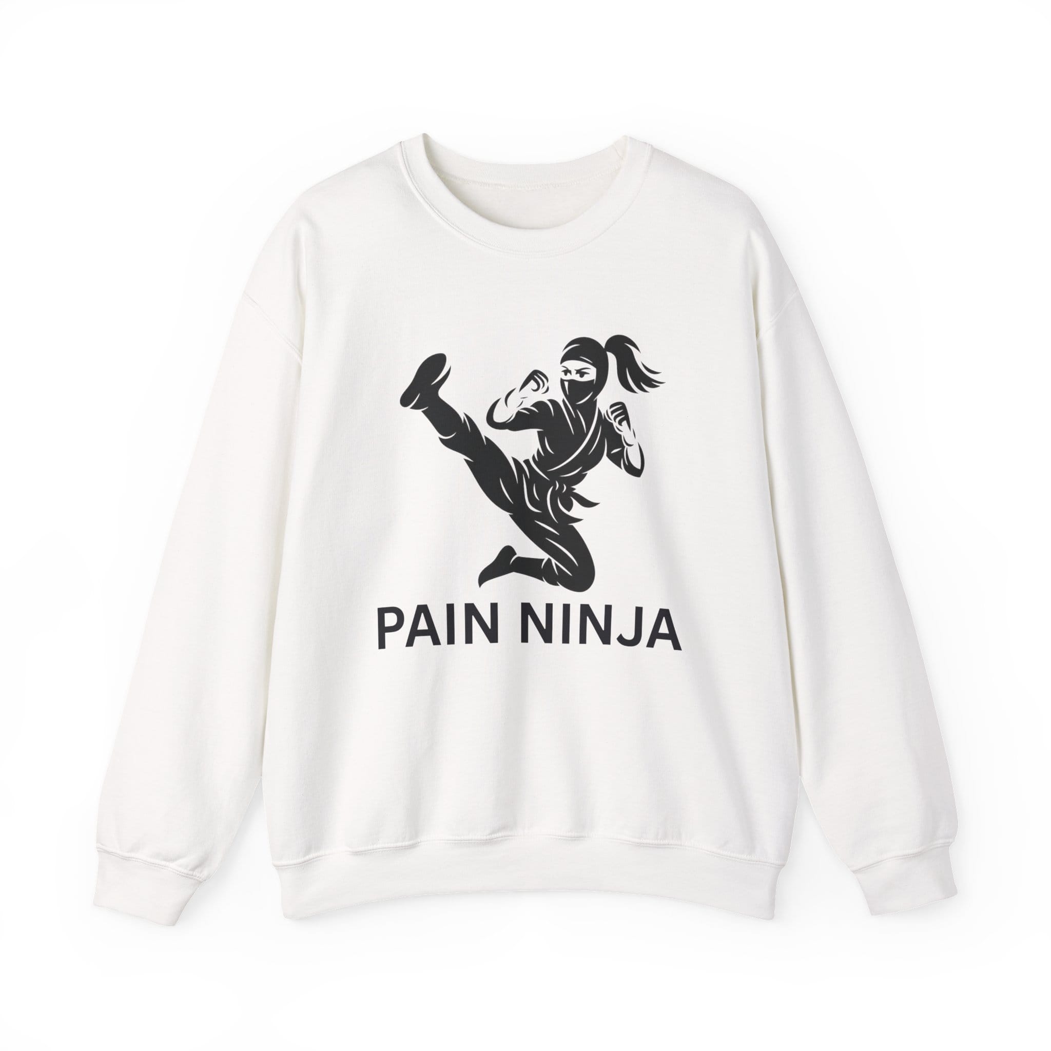 White Sweatshirt Pain Ninja Kick Woman