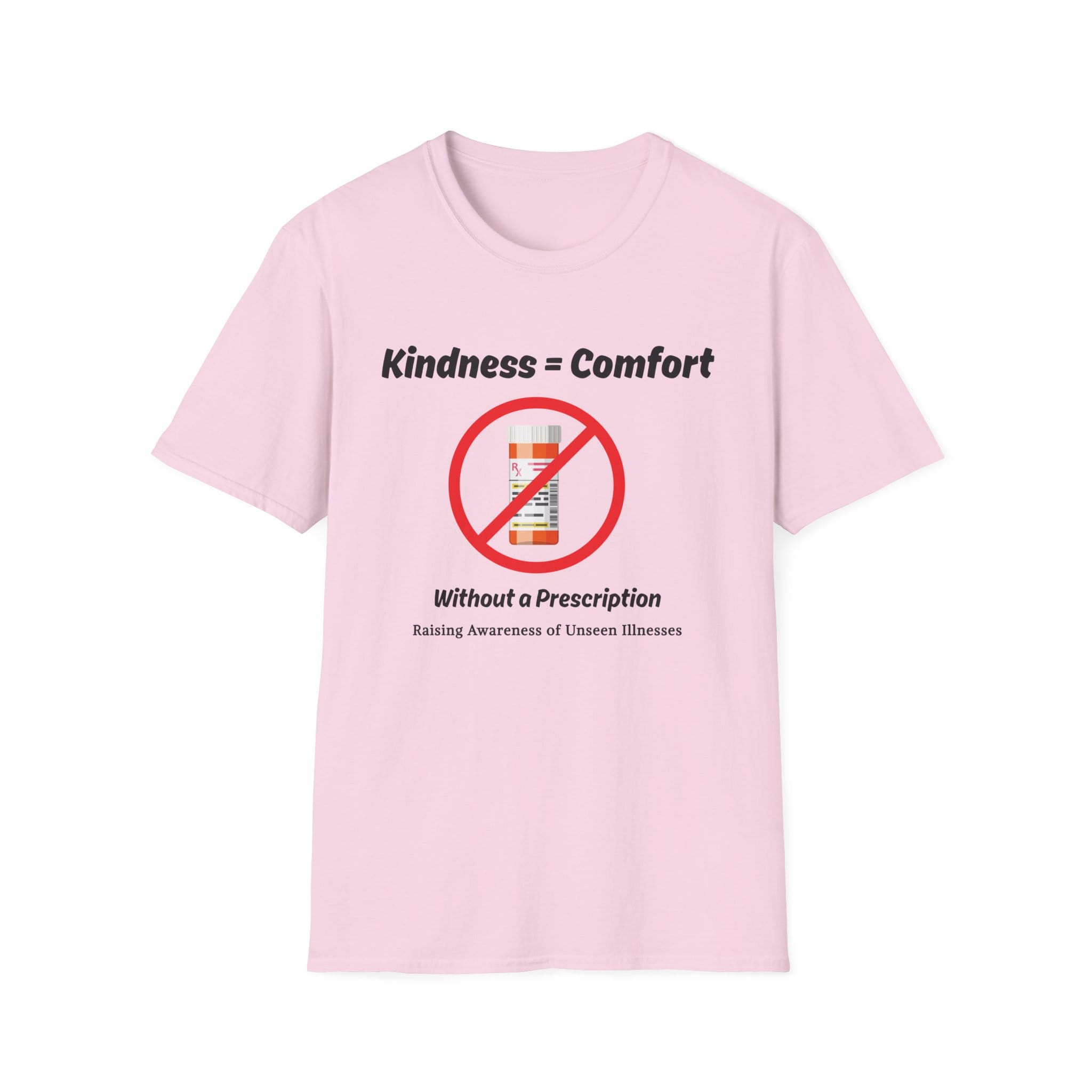 Light Pink Short Sleeve Tee Kindness=Comfort No Pills
