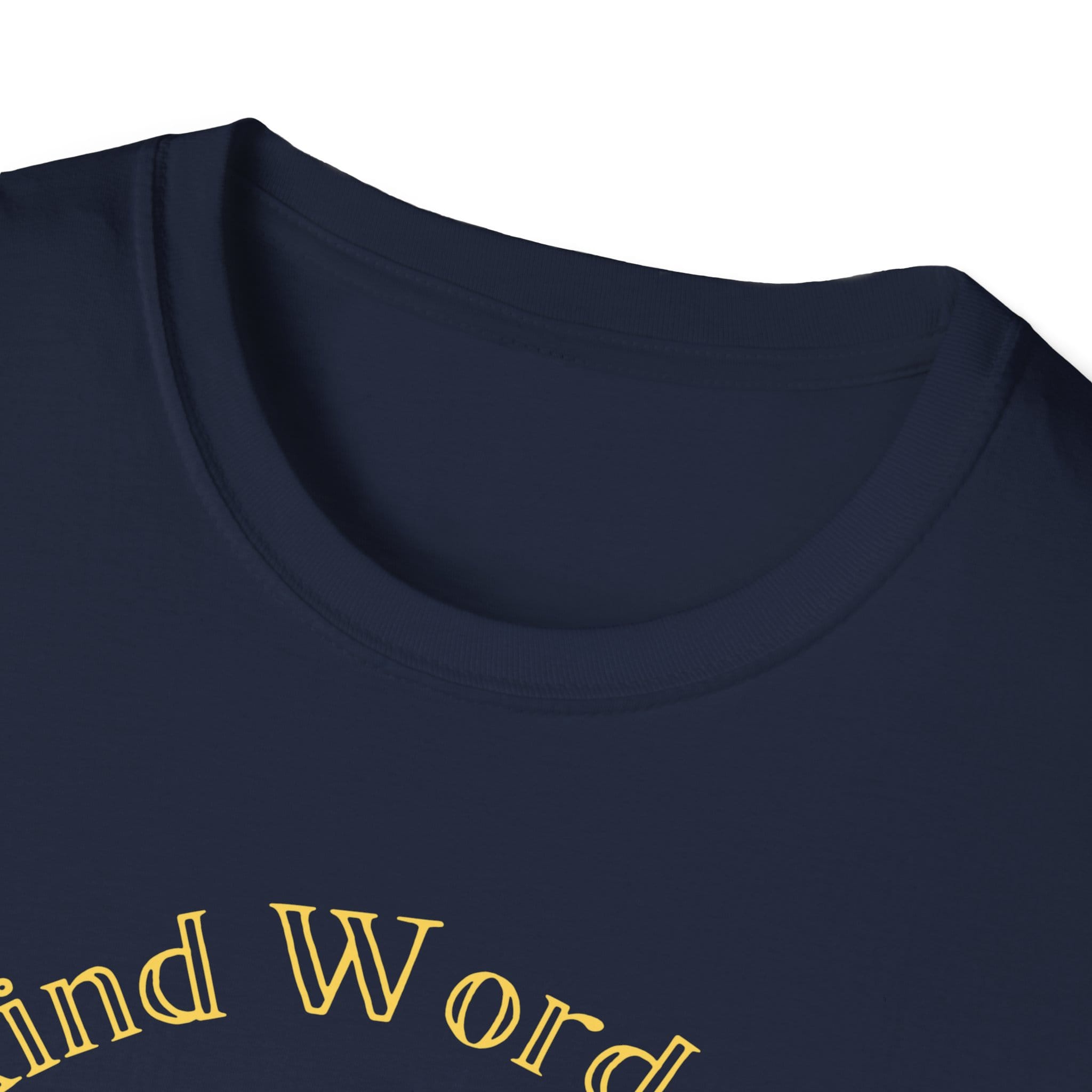 Navy Blue Short Sleeve Tee Kind Word Cure Sunflower