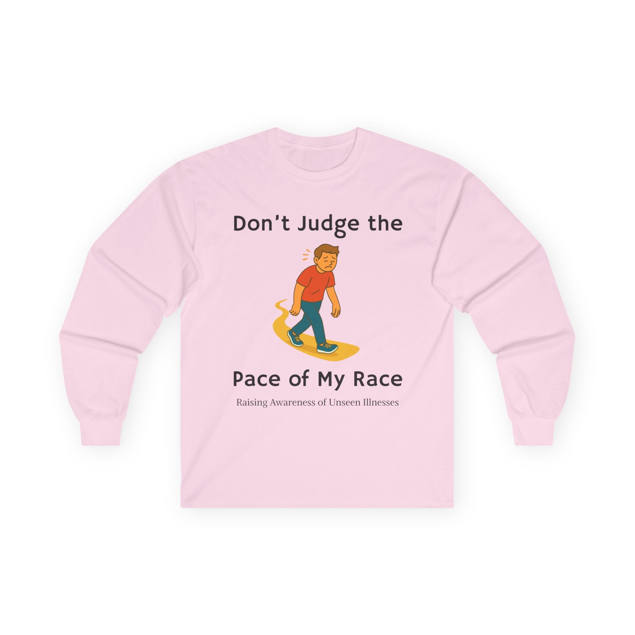 Light Pink Long Sleeve Tee Pace of my Race Man