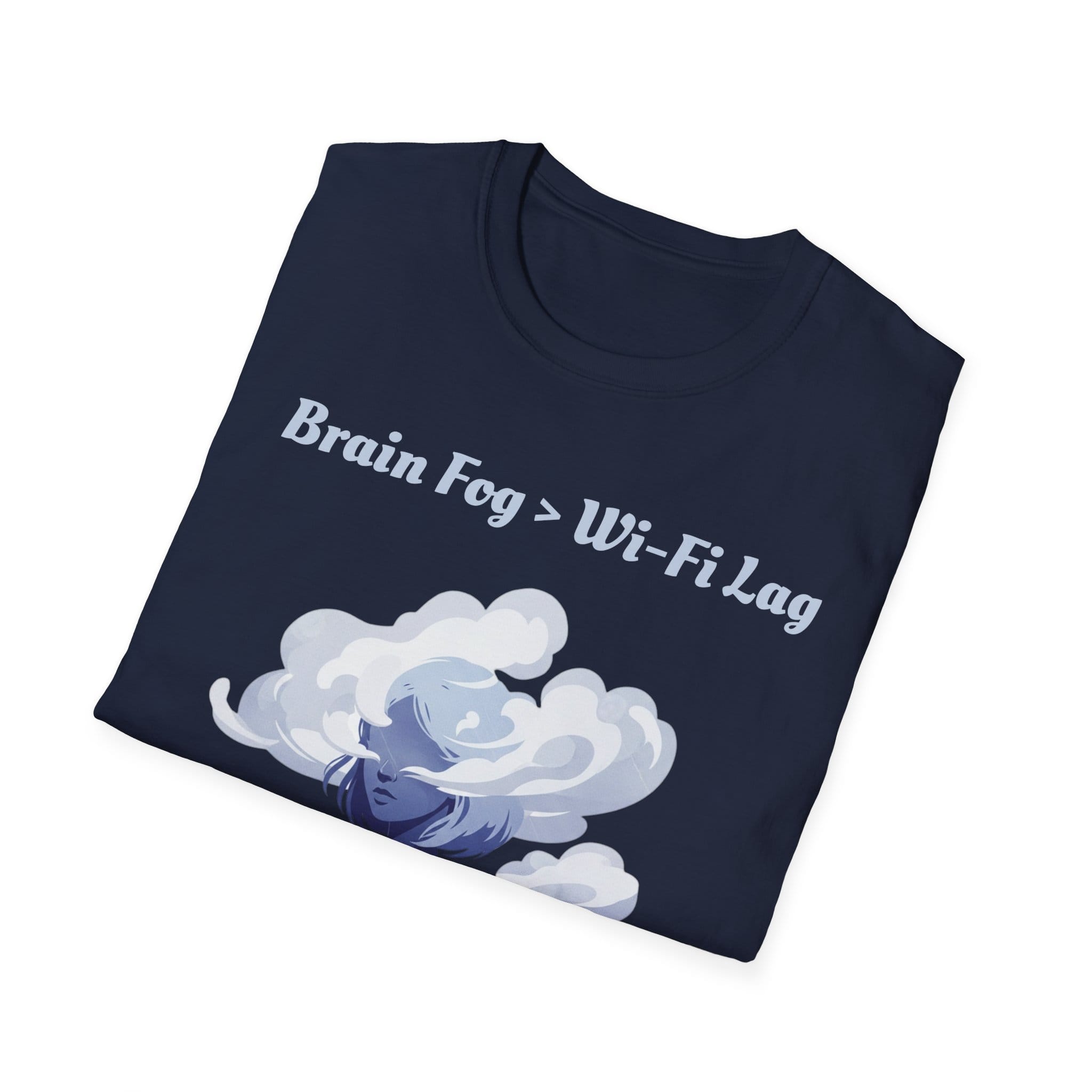 Navy Blue Short Sleeve Tee Brain Fog > WiFi Lag