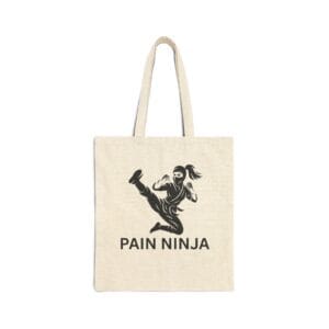Natural Canvas Tote Pain Ninja Kick Woman