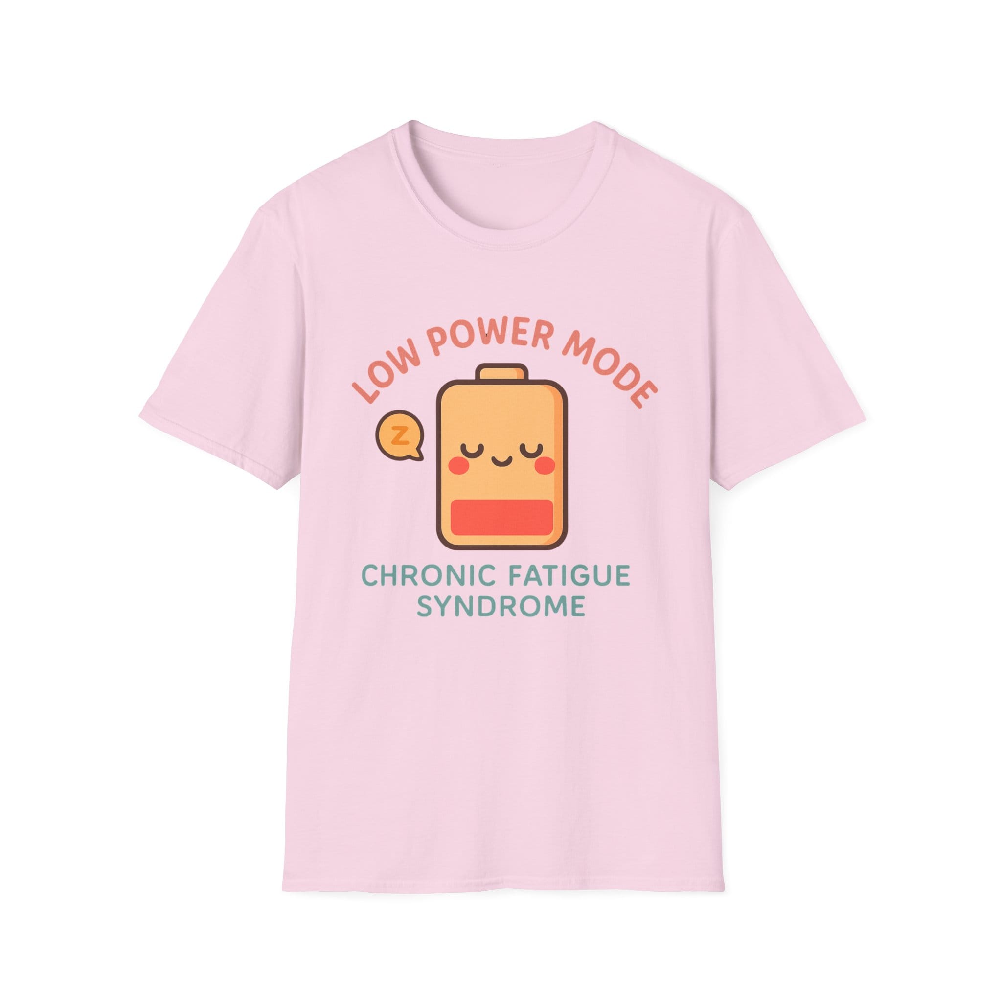 Light Pink Short Sleeve Tee Low Power Mode Battery