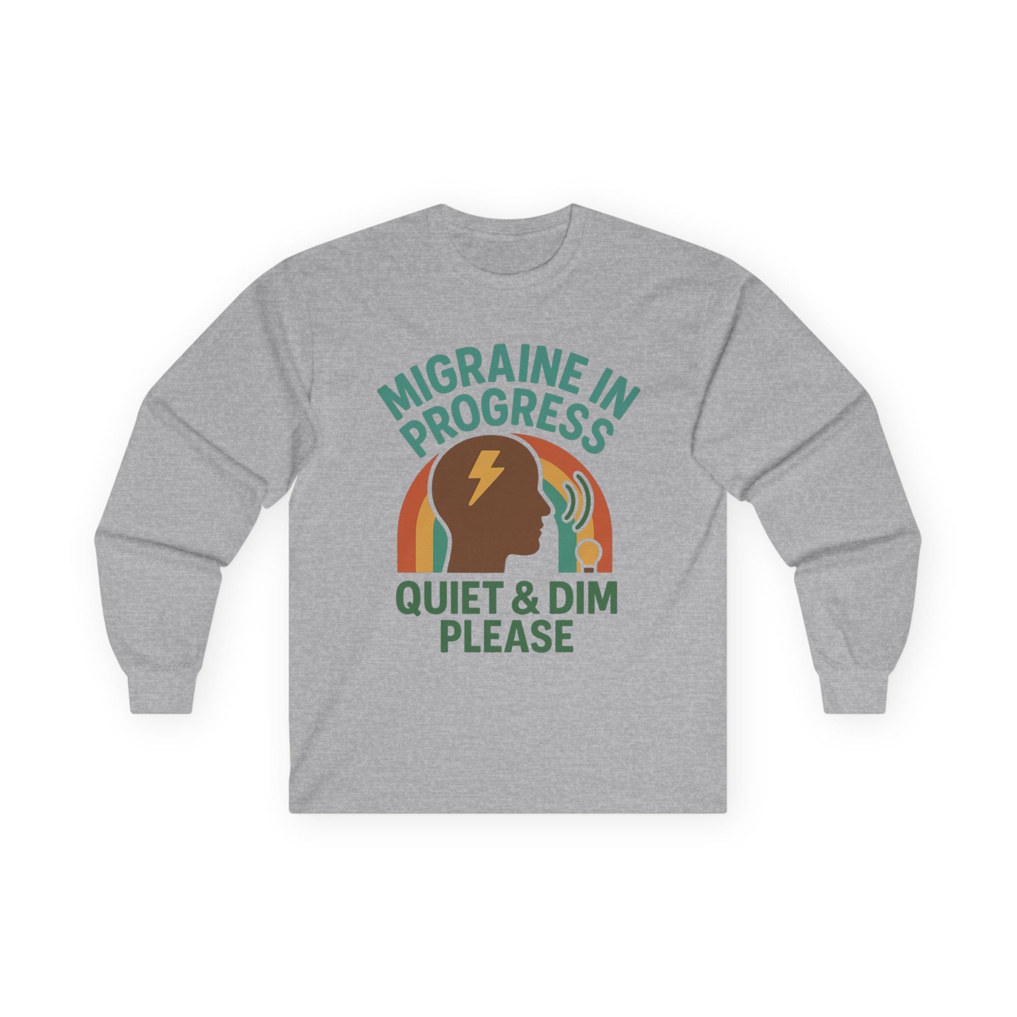 Sport Gray Long Sleeve Tee Quiet & Dim Migraine