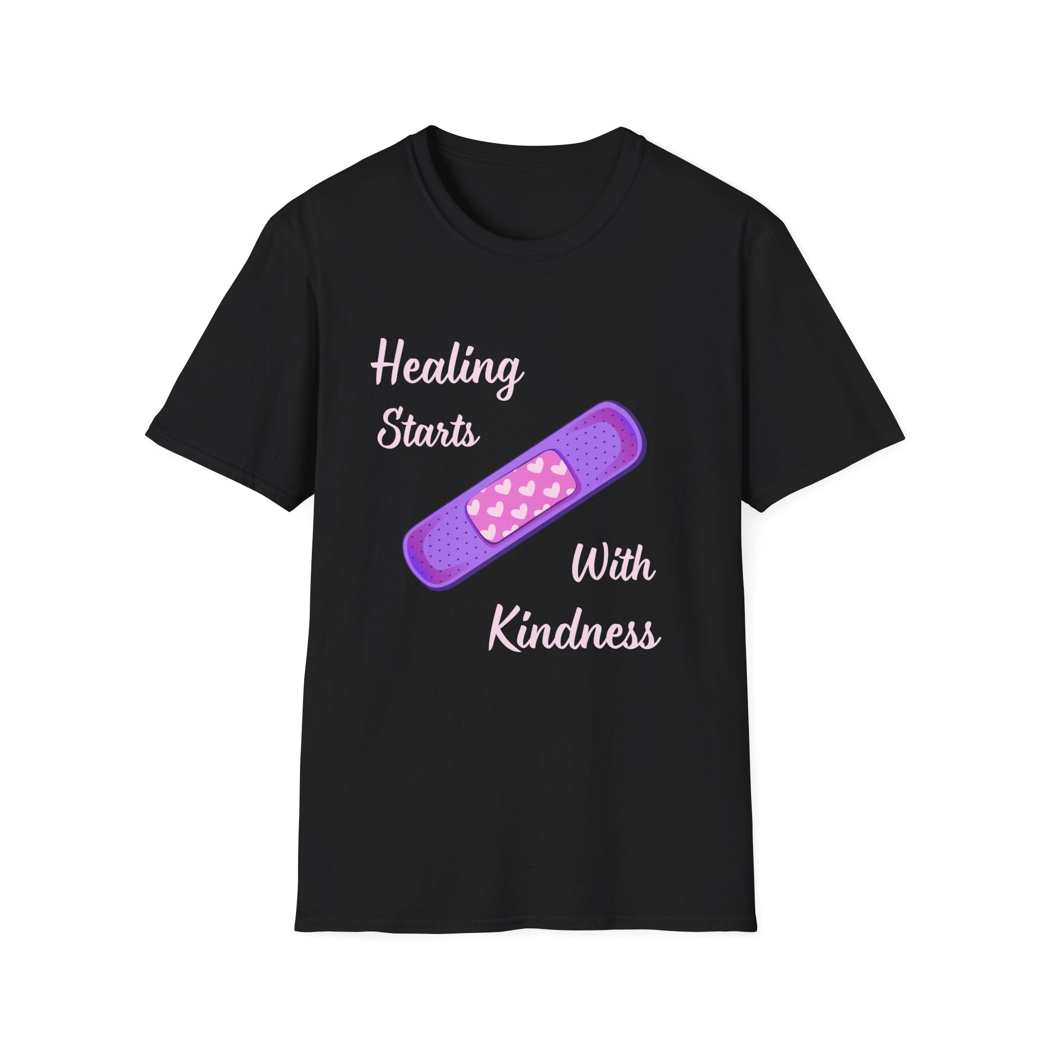 Black Short Sleeve Tee Healing Kindness Bandaid