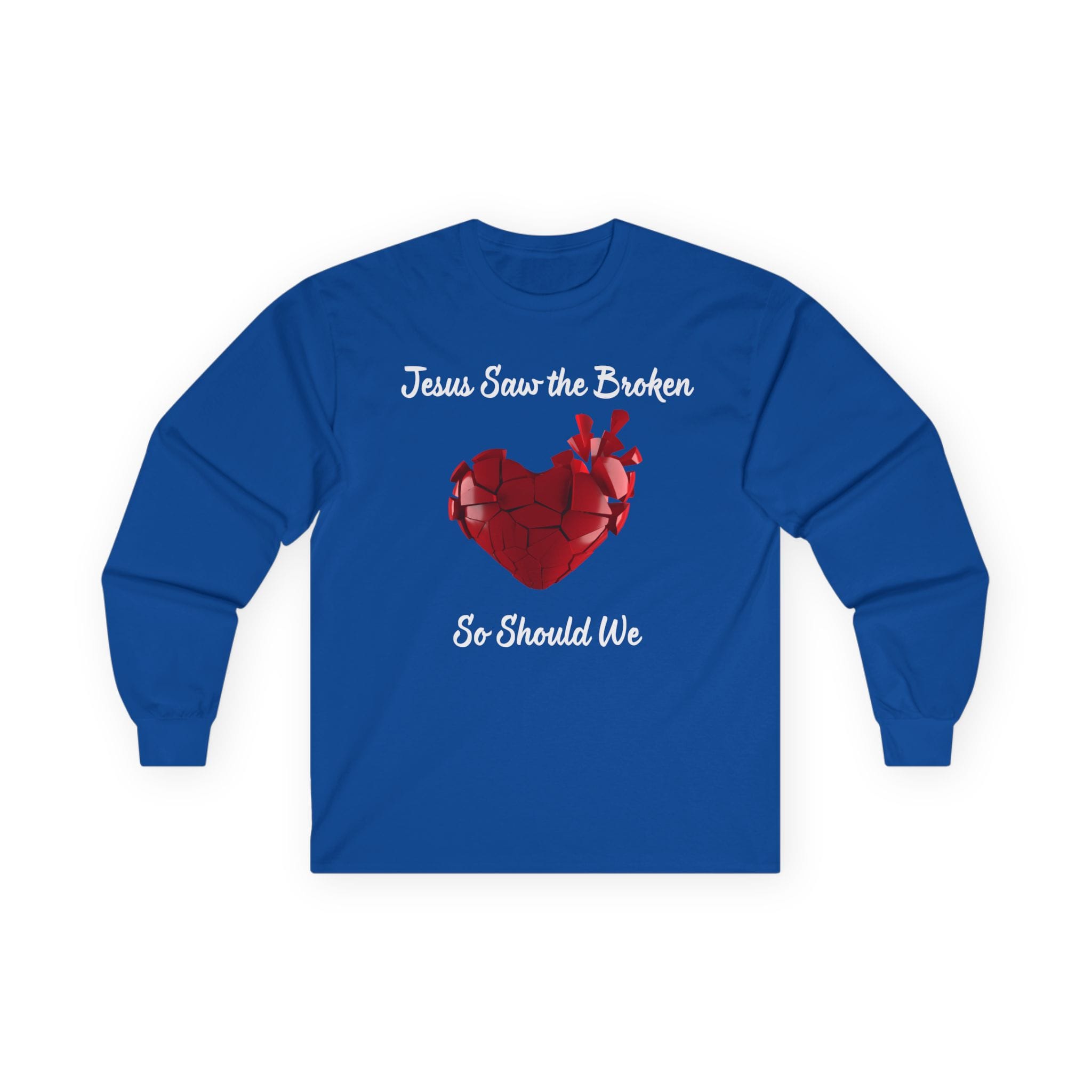 1242453635868554902_2048.jpeg Royal Blue Long Sleeve Tee Jesus Saw the Broken Hearted
