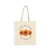 Natural Canvas Tote Kind Word Cure Sunflower