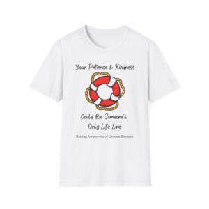 White Short Sleeve Tee Patience & Kindness Lifeline