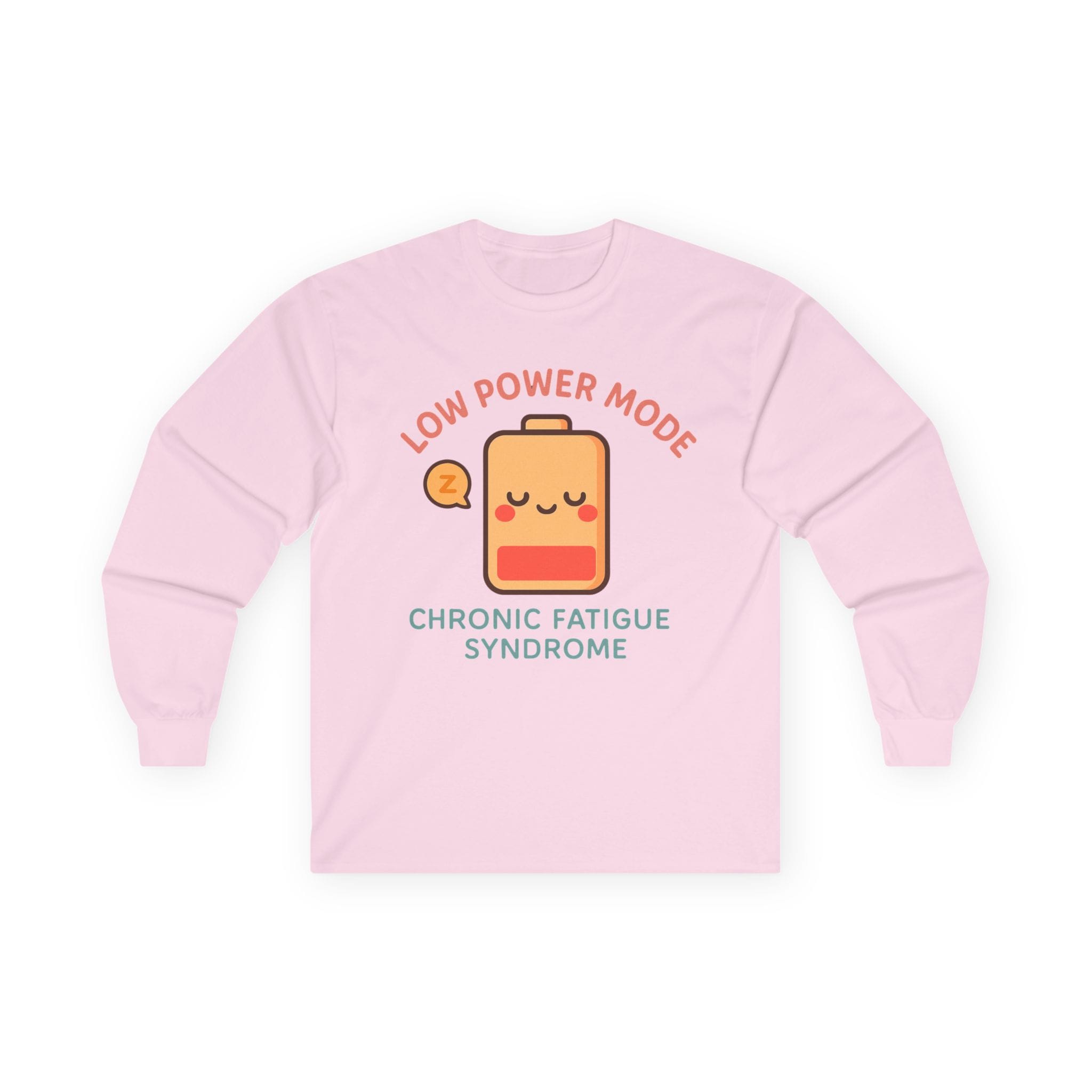 Light Pink Long Sleeve Tee Low Power Mode Battery