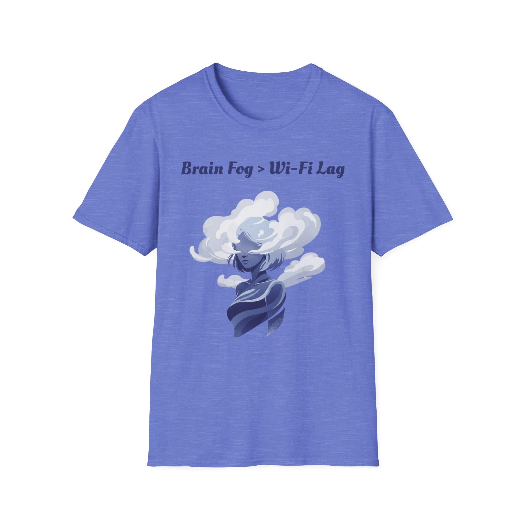Heather Royal Brain Fog Greater Than W-Fi Lag Short Sleeve Tee