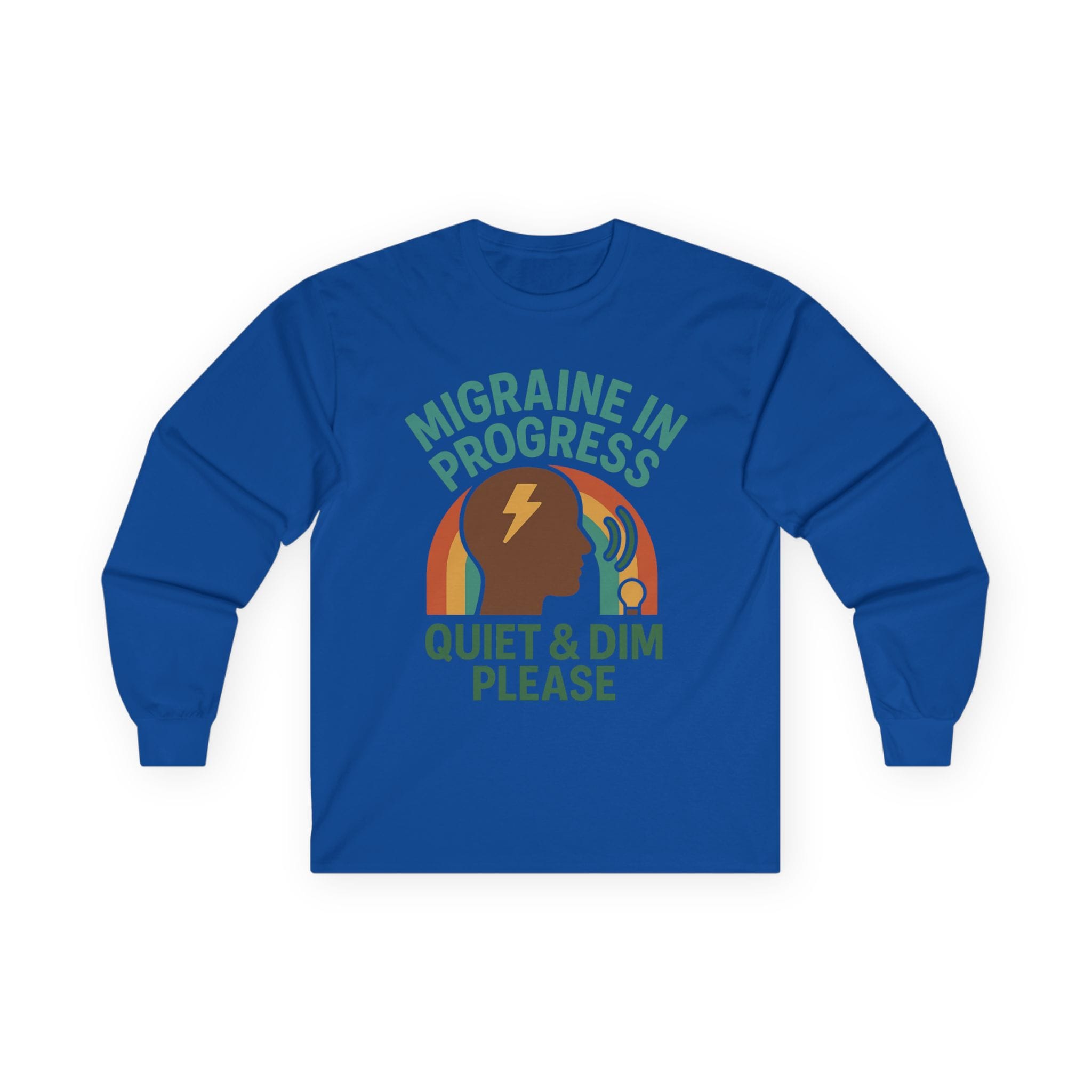 Royal Blue Long Sleeve Tee Quiet & Dim Migraine