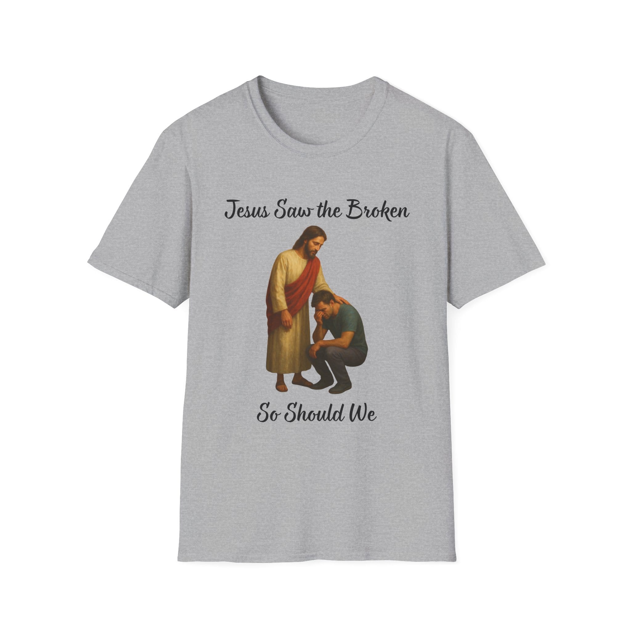 Sport Gray Short Sleeve Tee Jesus Saw the Broken Man