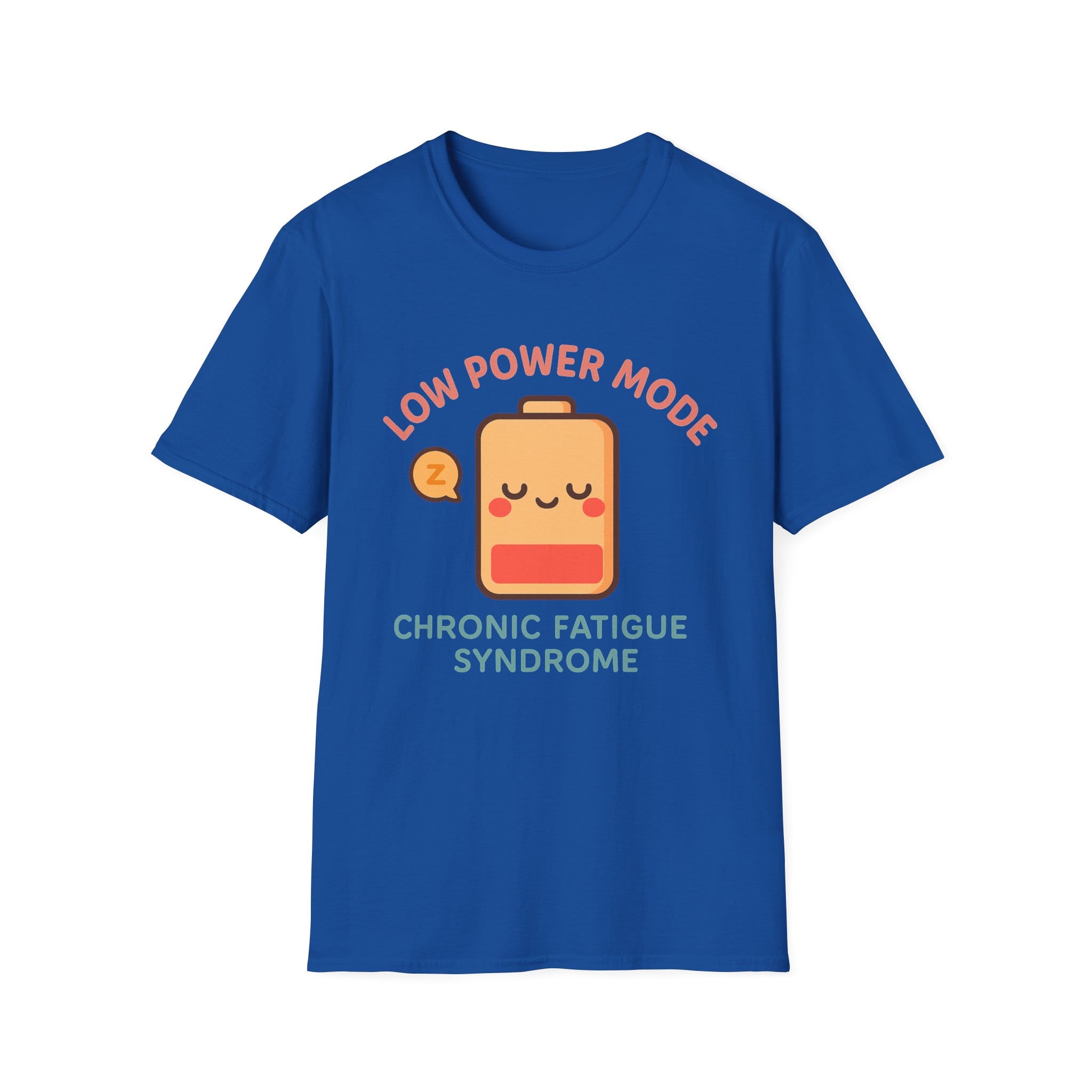 Royal Blue Short Sleeve Tee Low Power Mode Battery