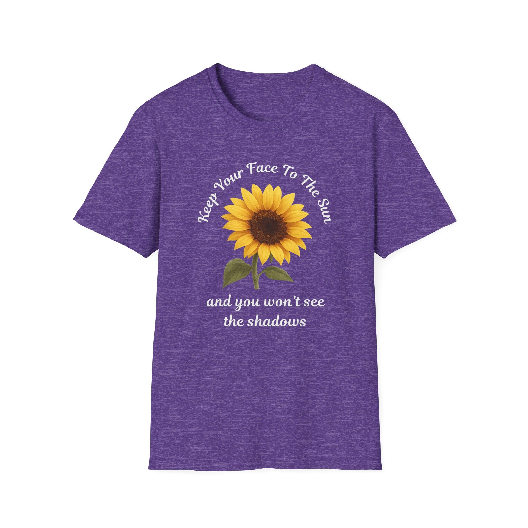 Heather Purple Short Sleeve Tee Keep Your Face to the Sun(flower)
