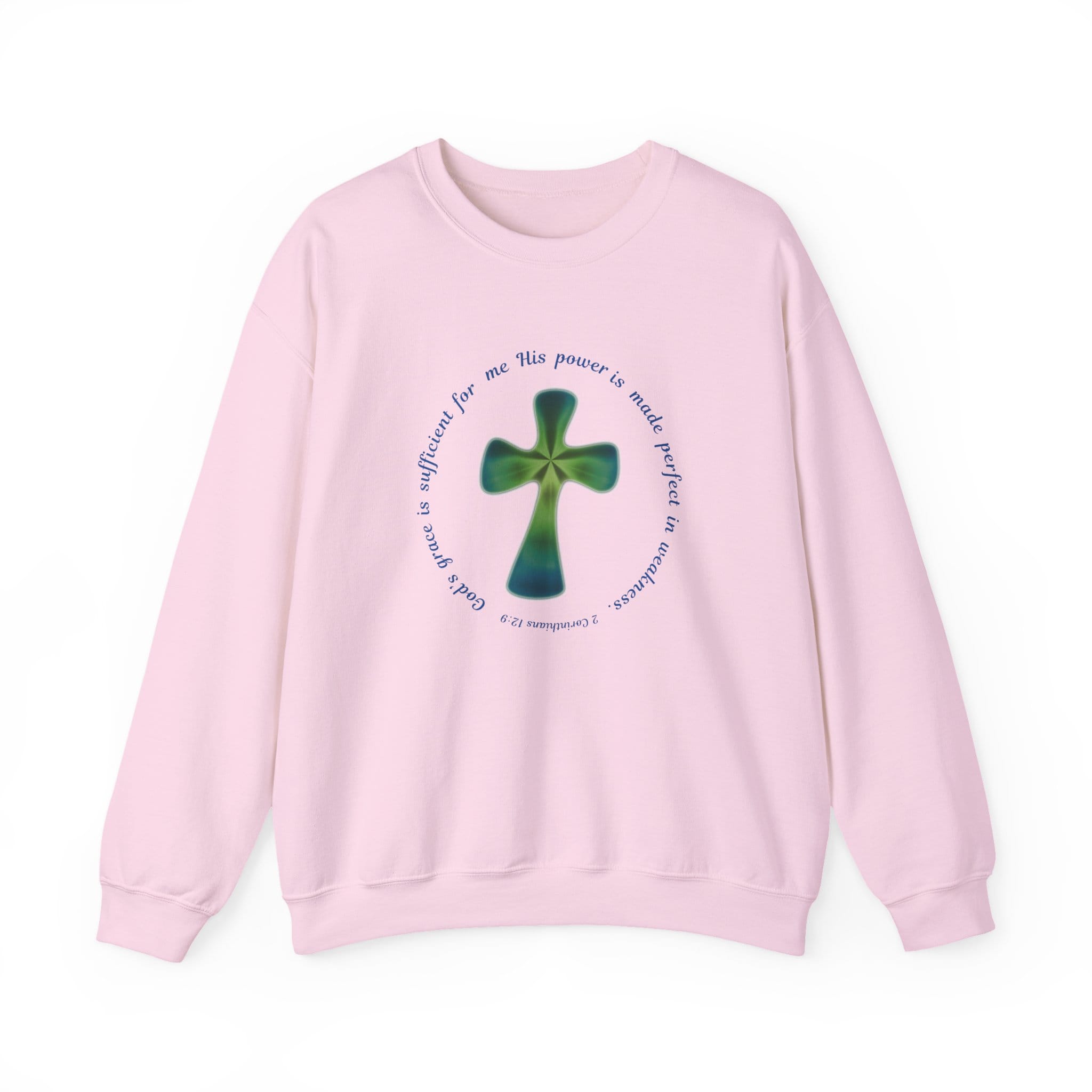 Light Pink Sweatshirt Faith over Fatigue Cross