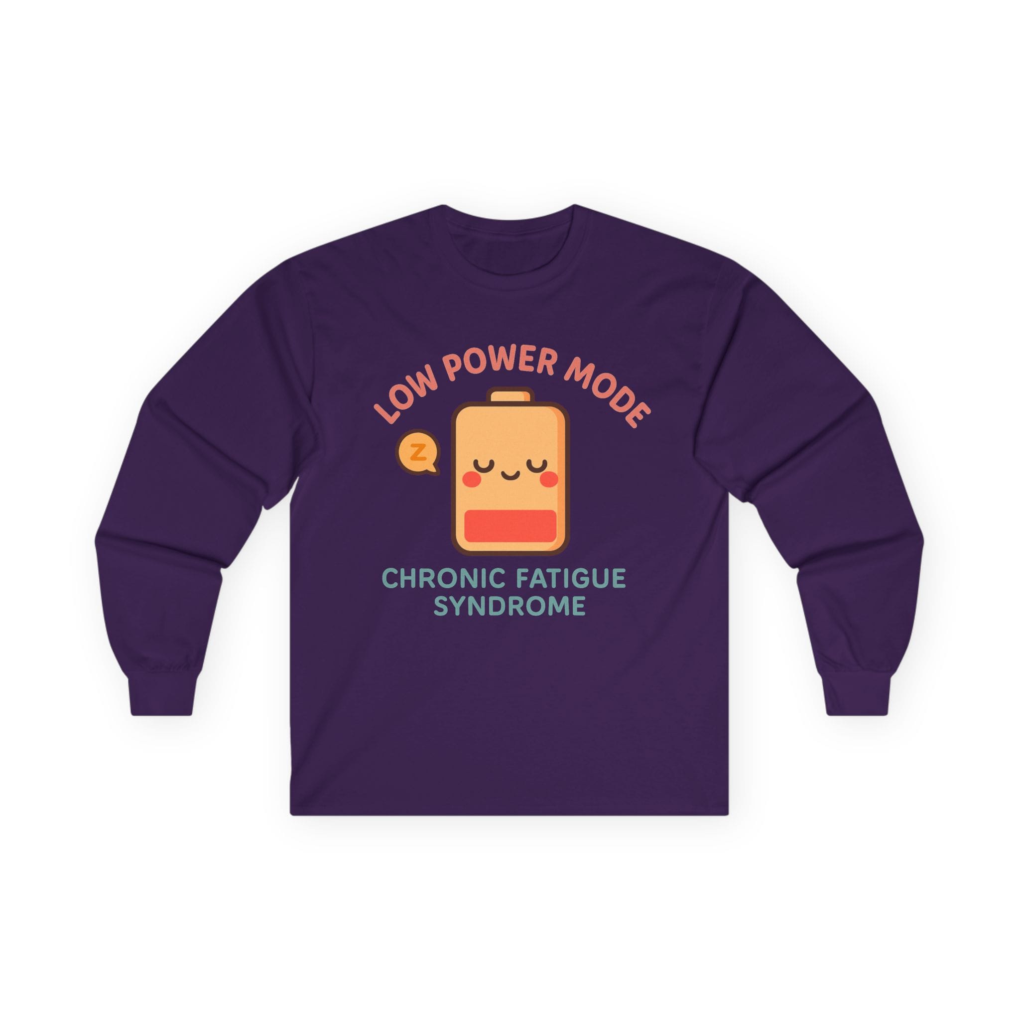 Purple Long Sleeve Tee Low Power Mode Battery