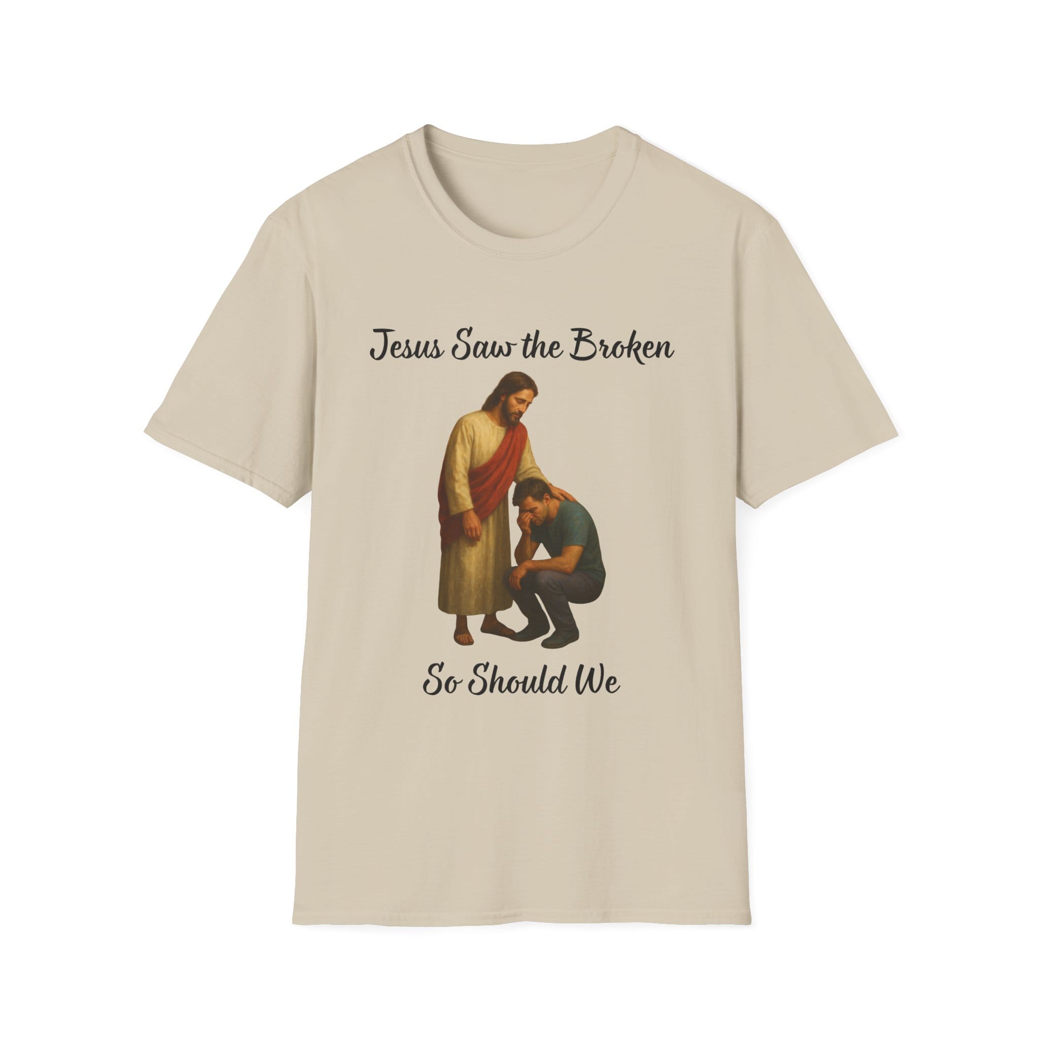Sand Short Sleeve Tee Jesus Saw the Broken