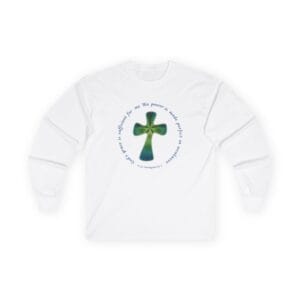 White Long Sleeve Tee Faith over Fatigue Cross