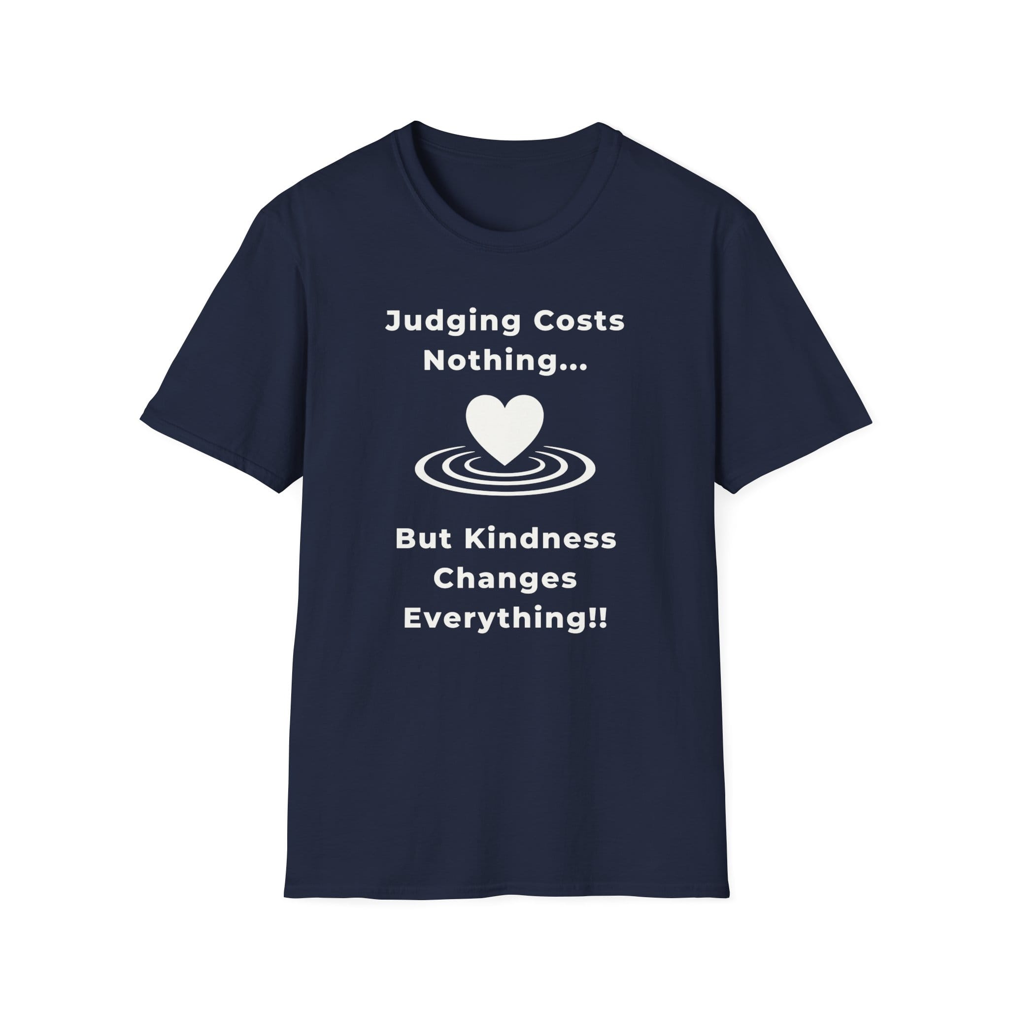 Navy Blue Short Sleeve Tee Kindness Changes Everything