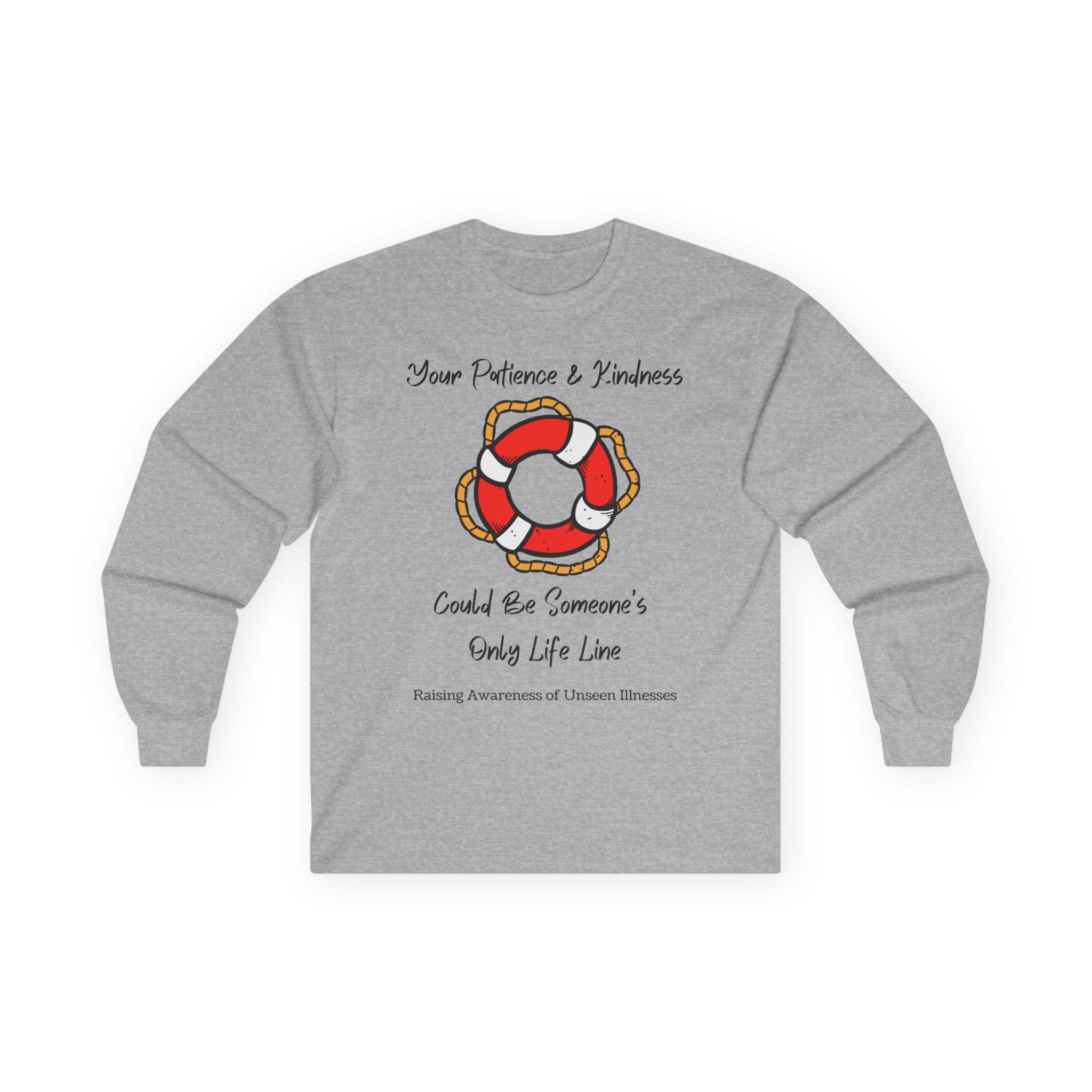 Sport Gray Long Sleeve Tee Patience & Kindness Lifeline