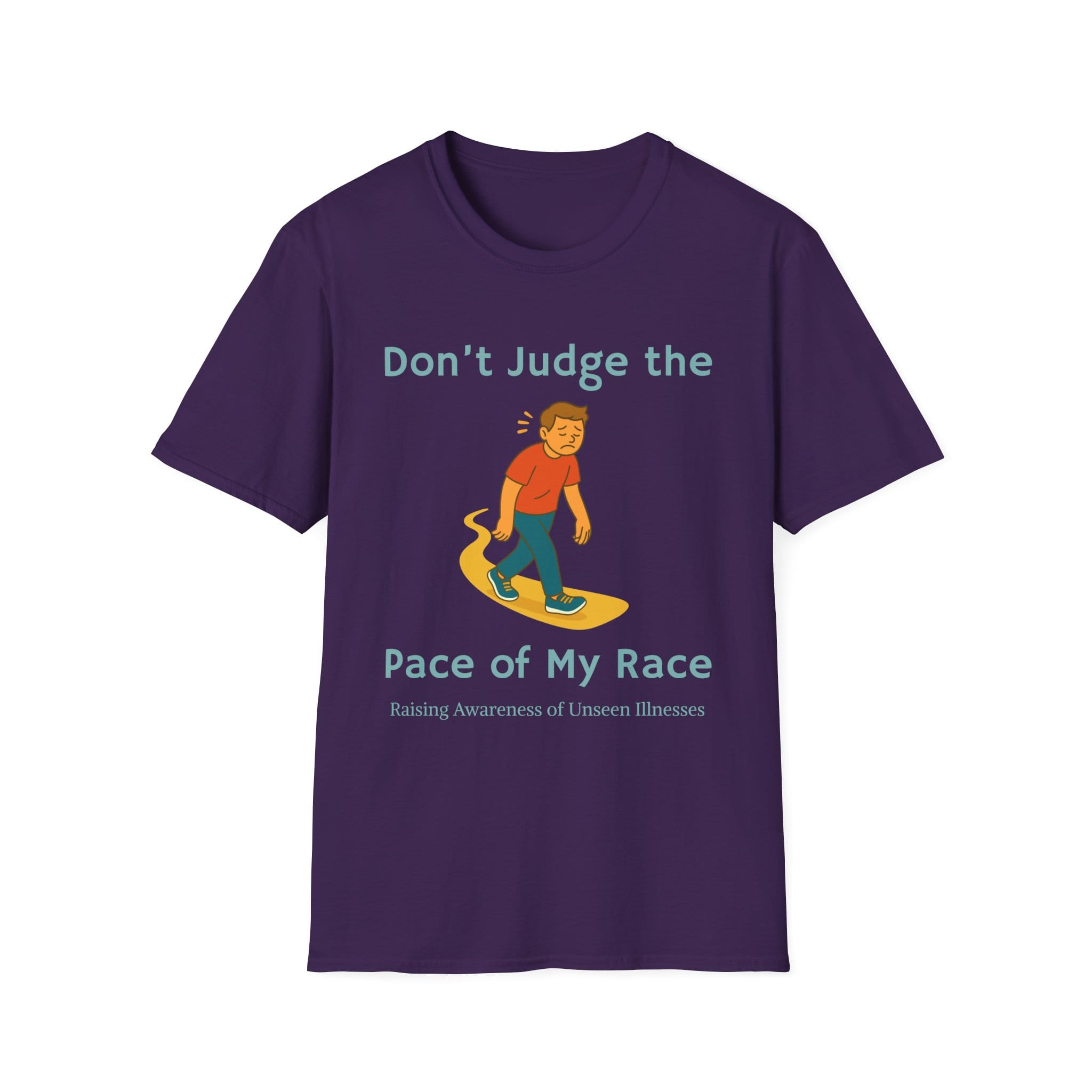 Purple Short Sleeve Tee Pace of my Race Man