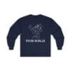 Navy Blue Long Sleeve Tee Pain Ninja Kick Woman