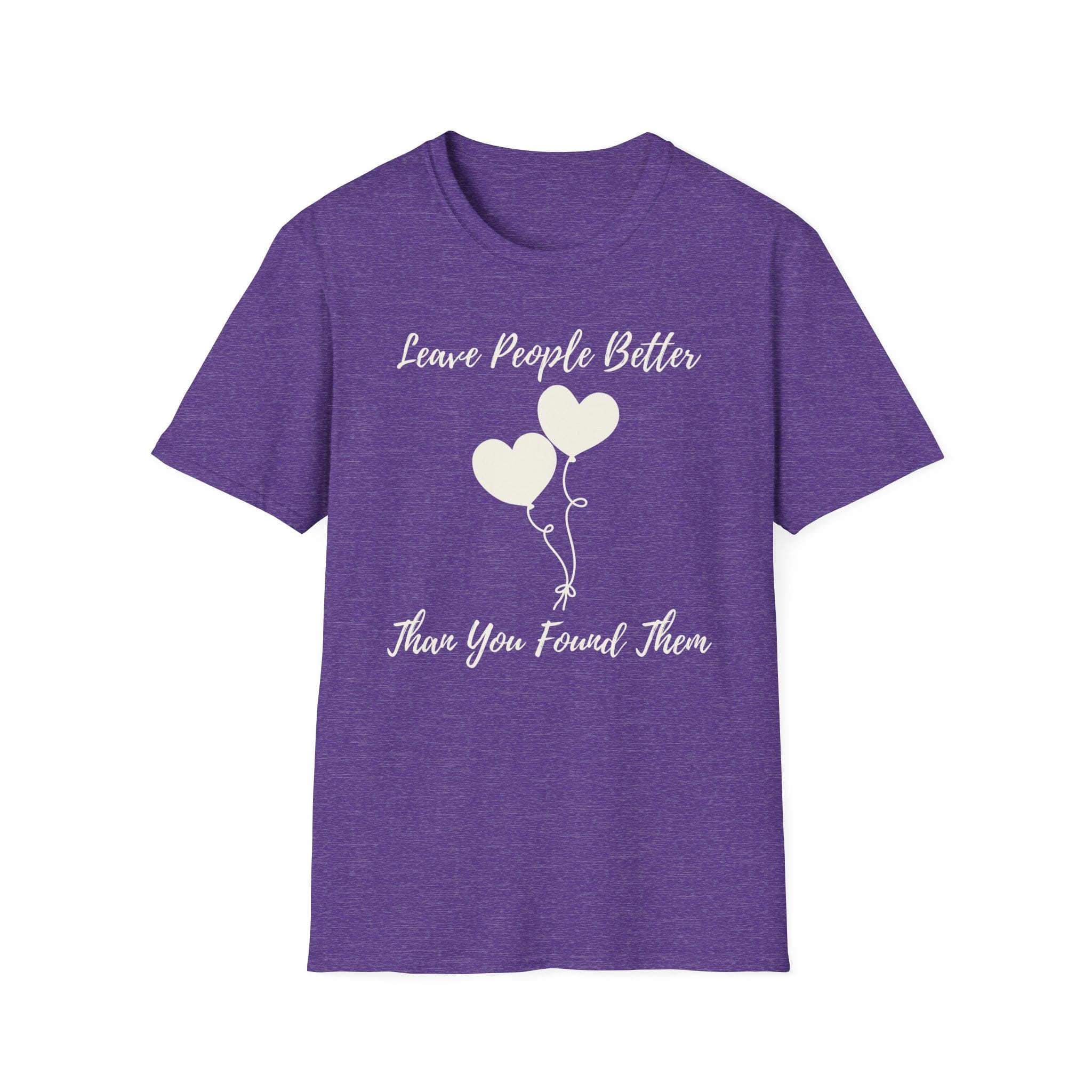 Heather Purple Short Sleeve Tee Leave People Better