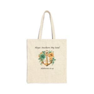 Natural Canvas Tote Anchor My Soul Floral