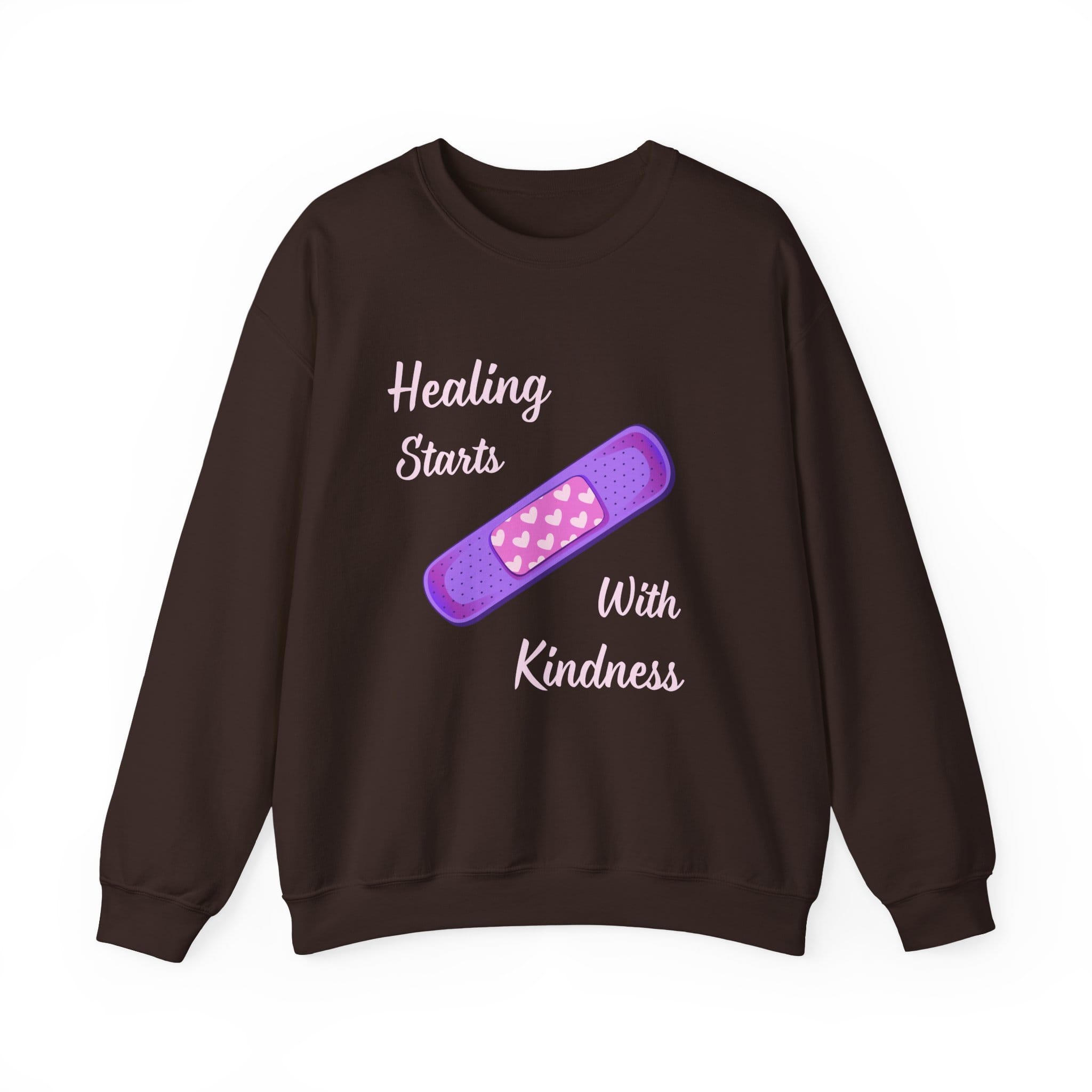 Dark Chocolate Sweatshirt Healing Kindness Bandaid