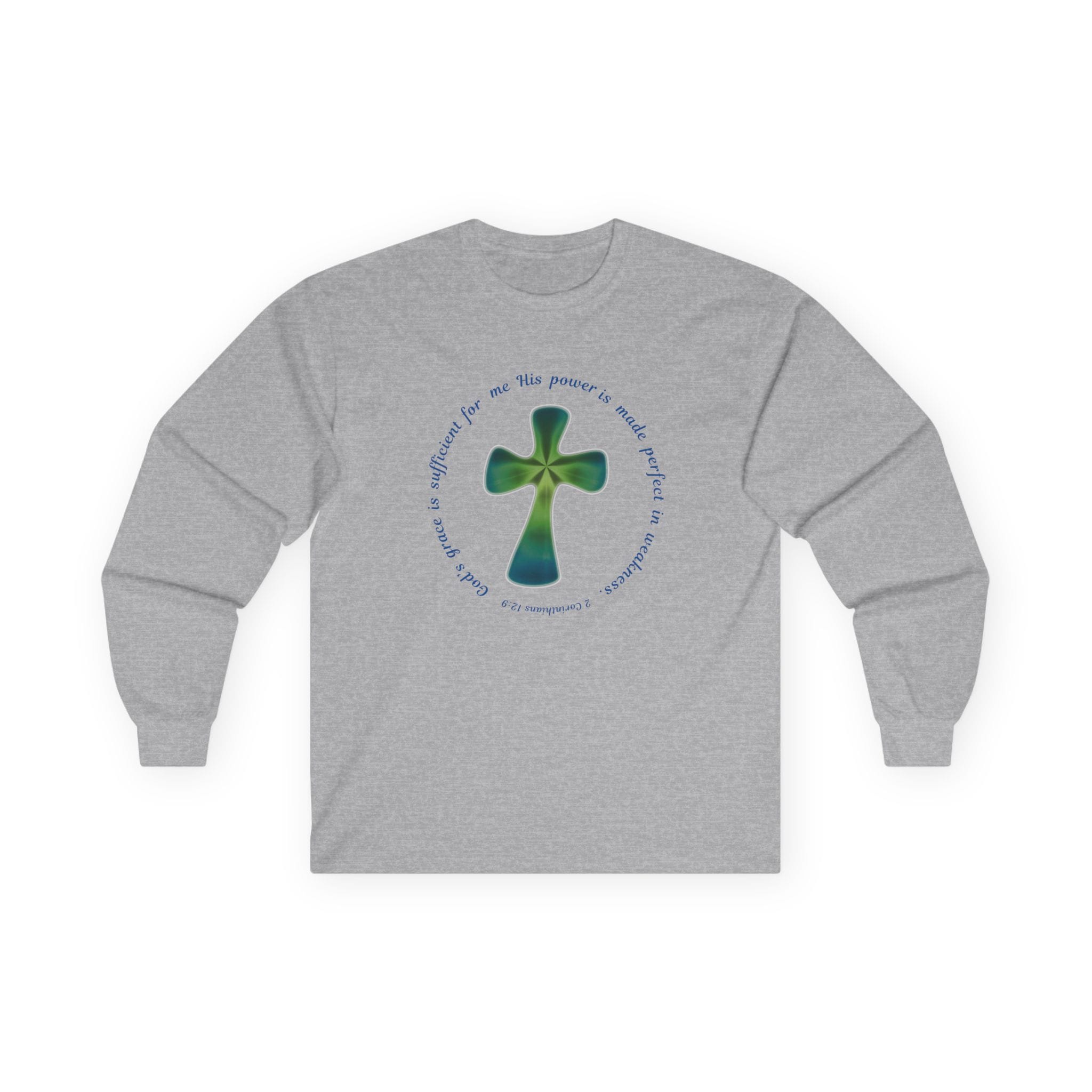 Sport Gray Long Sleeve Tee Faith over Fatigue Cross