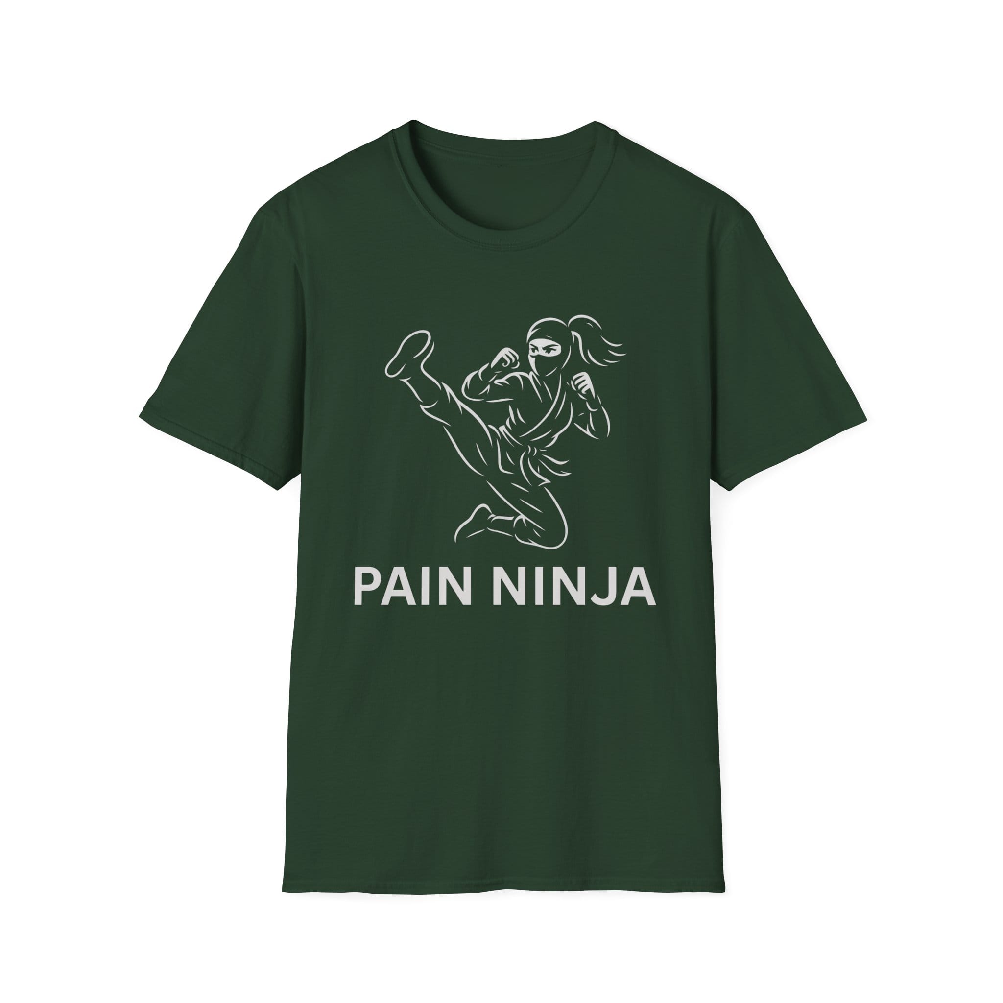 Forest Green Short Sleeve Tee Pain Ninja Kick Woman