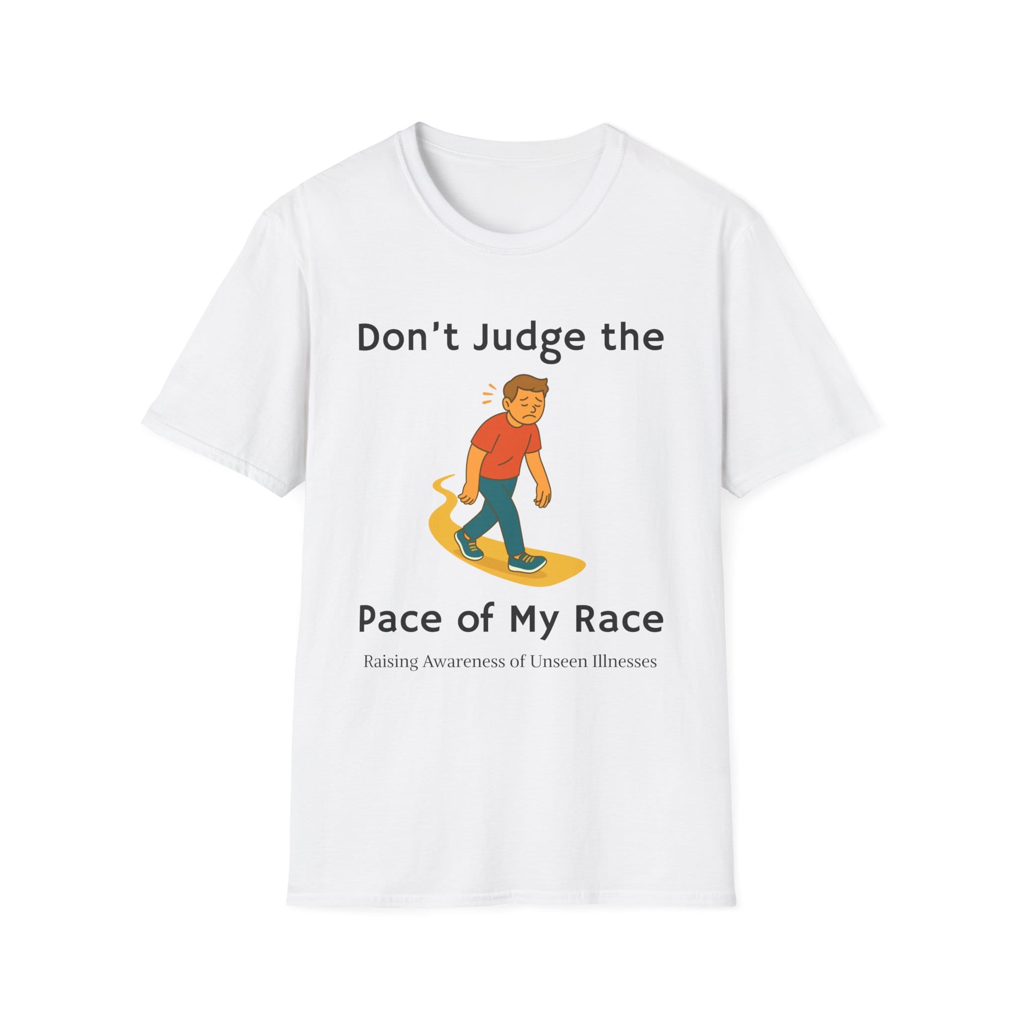 White Short Sleeve Tee Pace of my Race Man