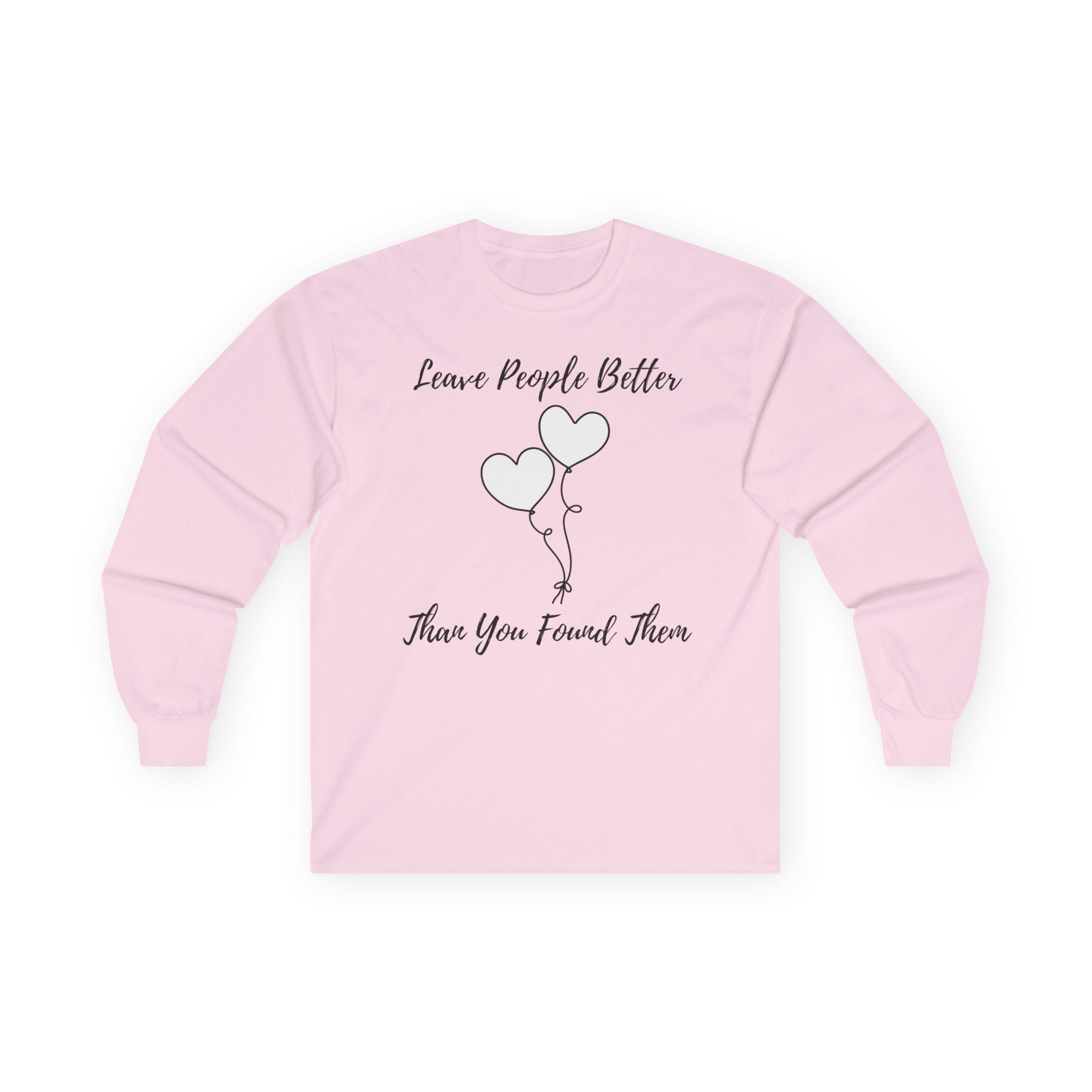 Light Pink Long Sleeve Tee Leave People Better
