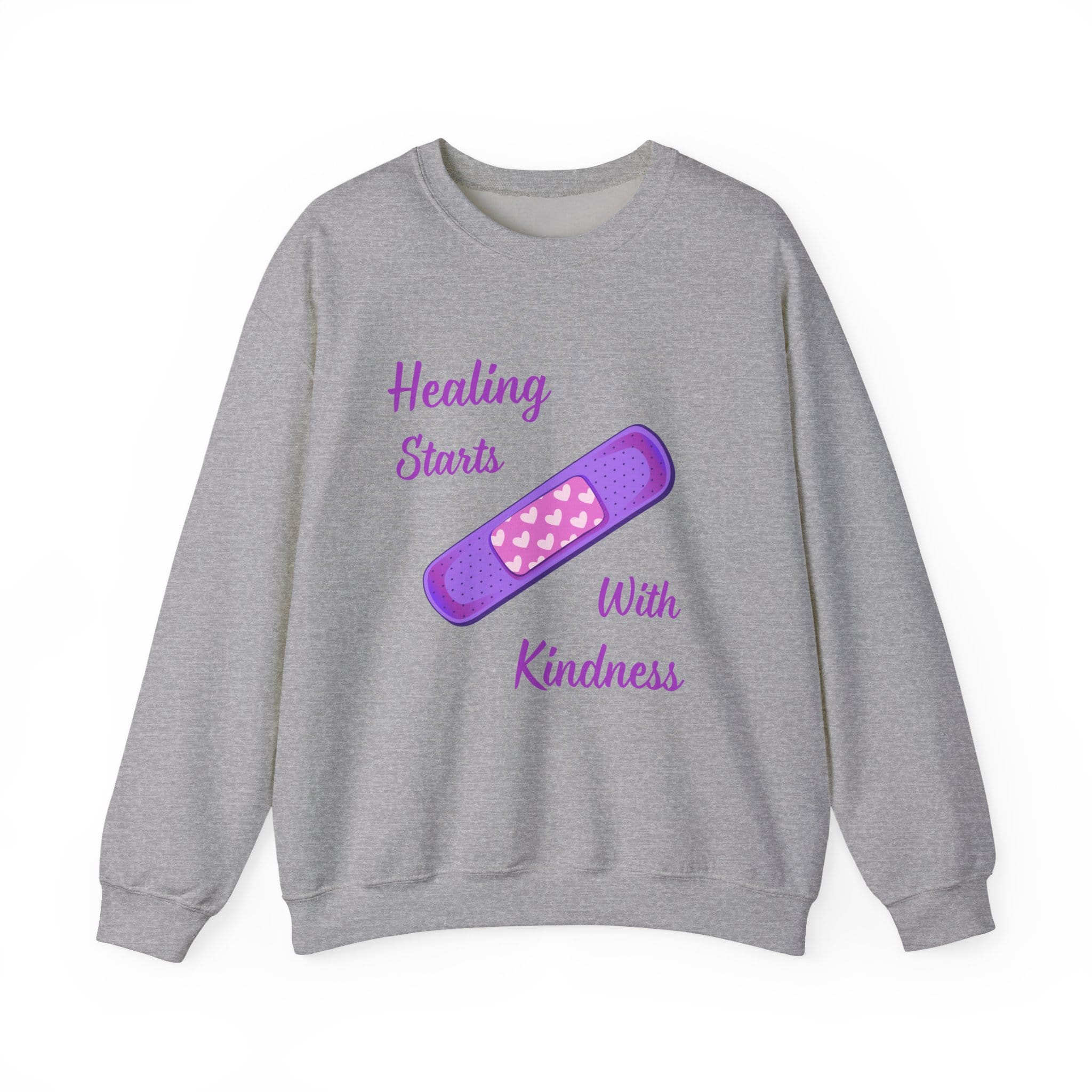 Sport Gray Sweatshirt Healing Kindness Bandaid
