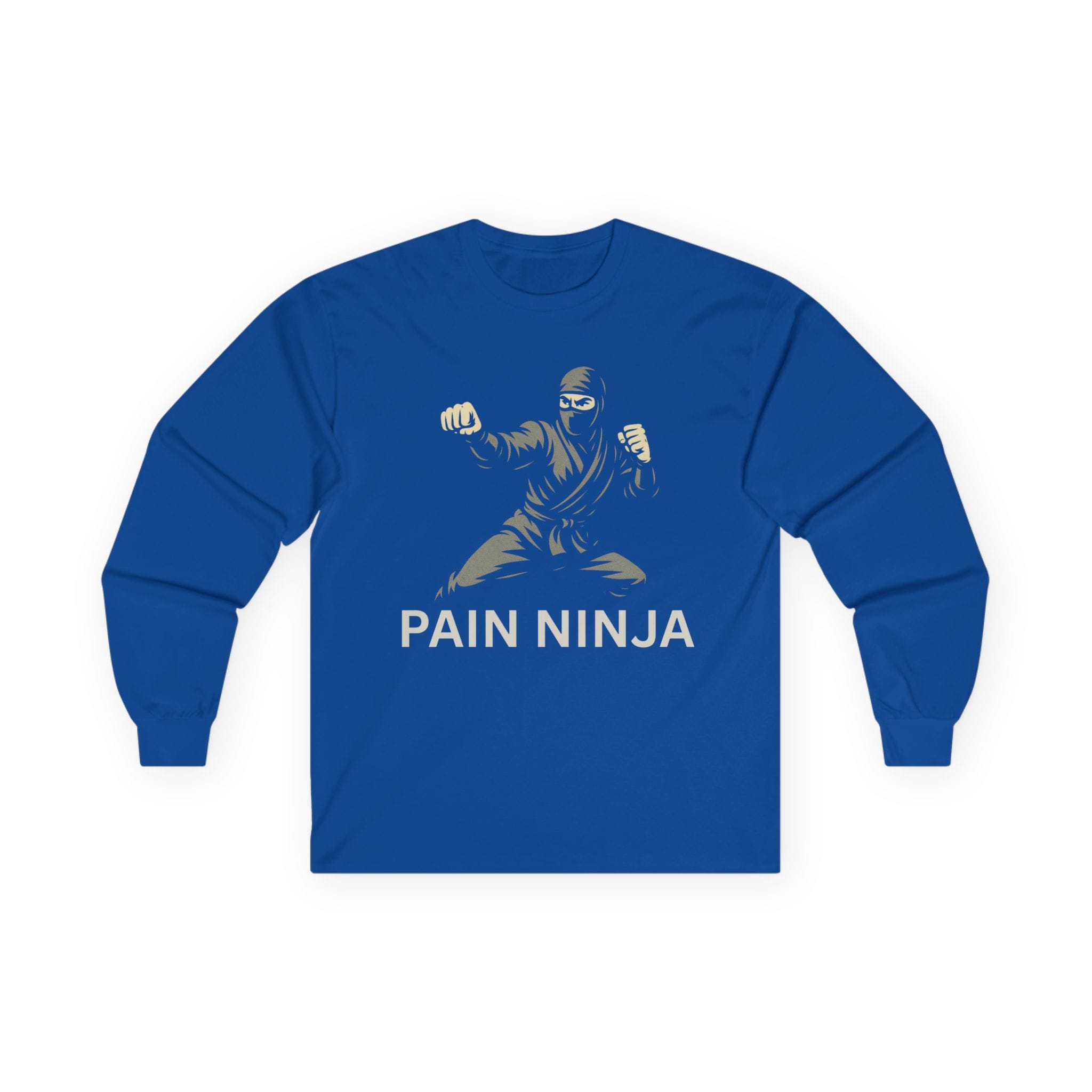 Royal Blue Long Sleeve Tee Pain Ninja Fists