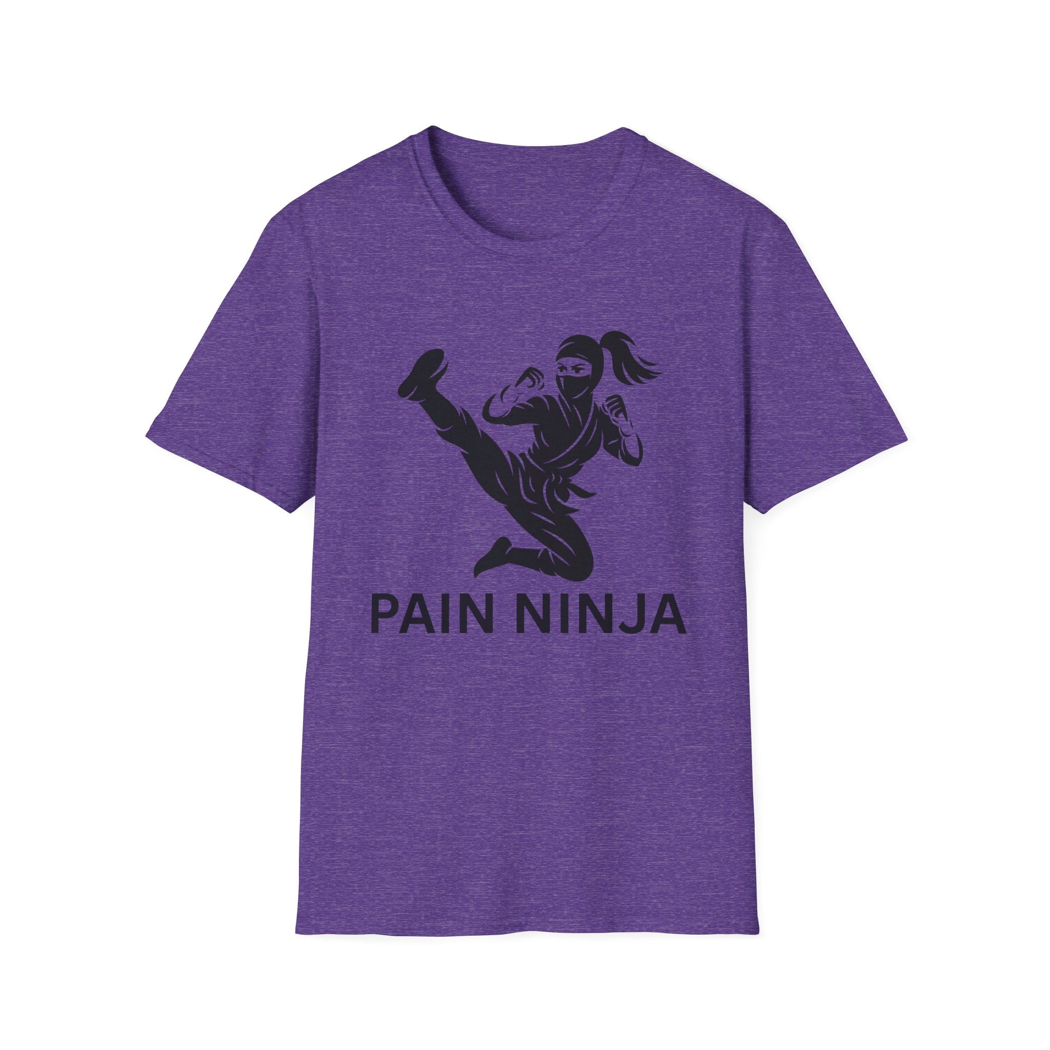 Heather Purple Short Sleeve Tee Pain Ninja Kick Woman