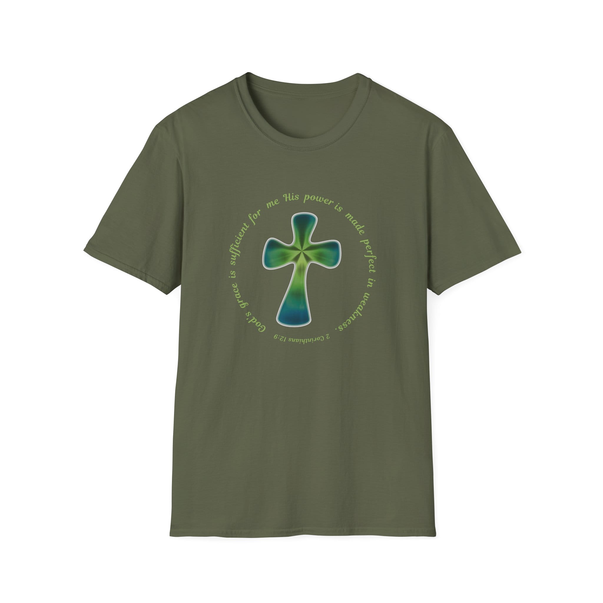 Military Green Short Sleeve Tee Faith over Fatigue