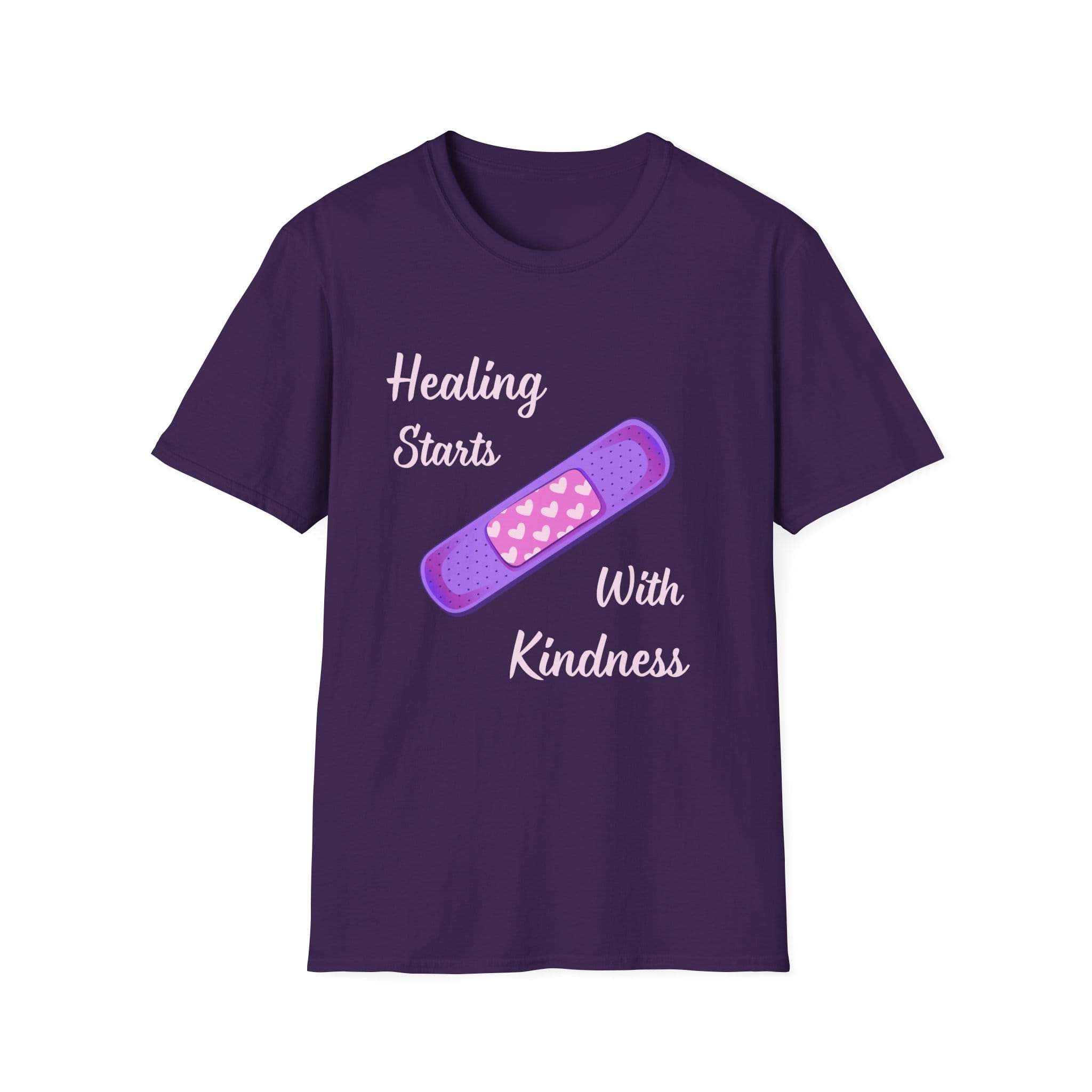 Purple Short Sleeve Tee Healing Kindness Bandaid