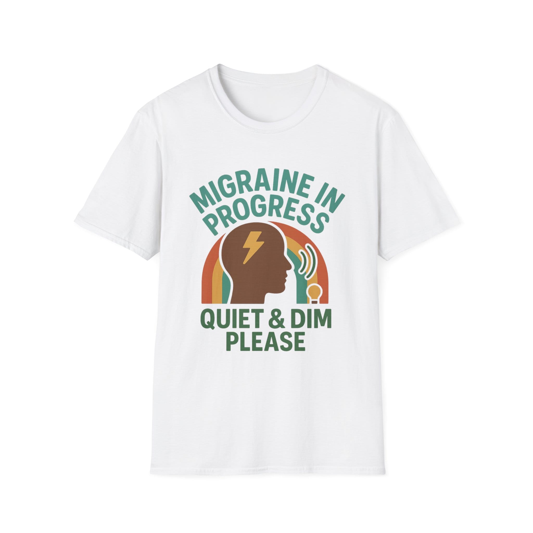 White Short Sleeve Tee Quiet & Dim Migraine
