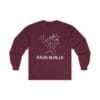 Maroon Long Sleeve Tee Pain Ninja Kick Woman