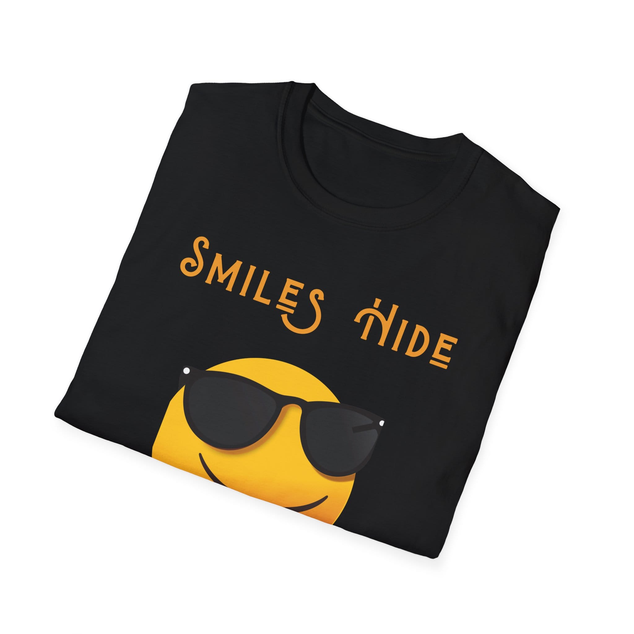 Black Short Sleeve Tee Smiles Hide Struggles